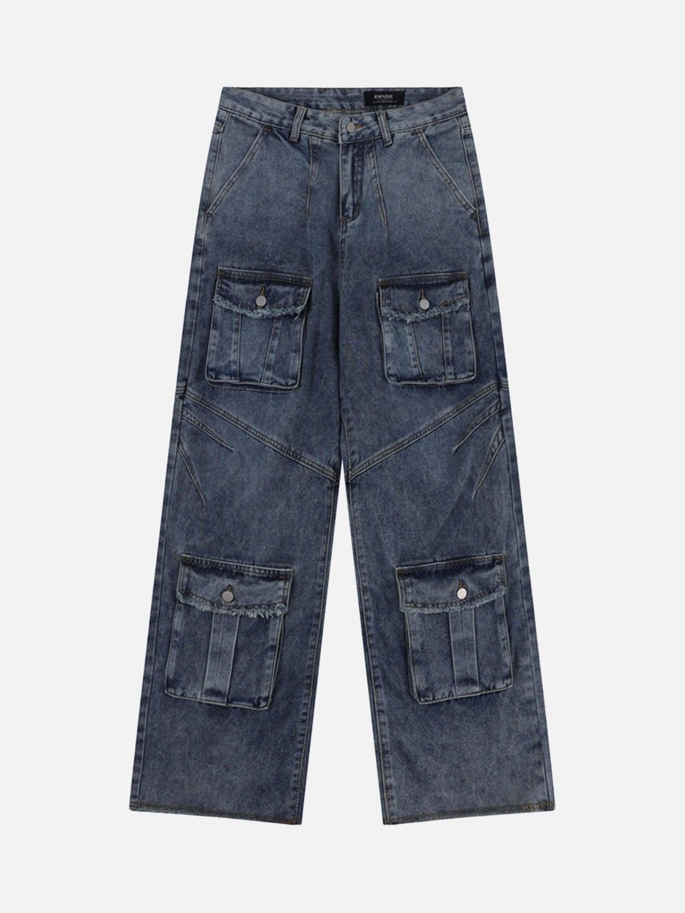 Concert Outfit Vintage Multi-Pocket Workwear Jeans