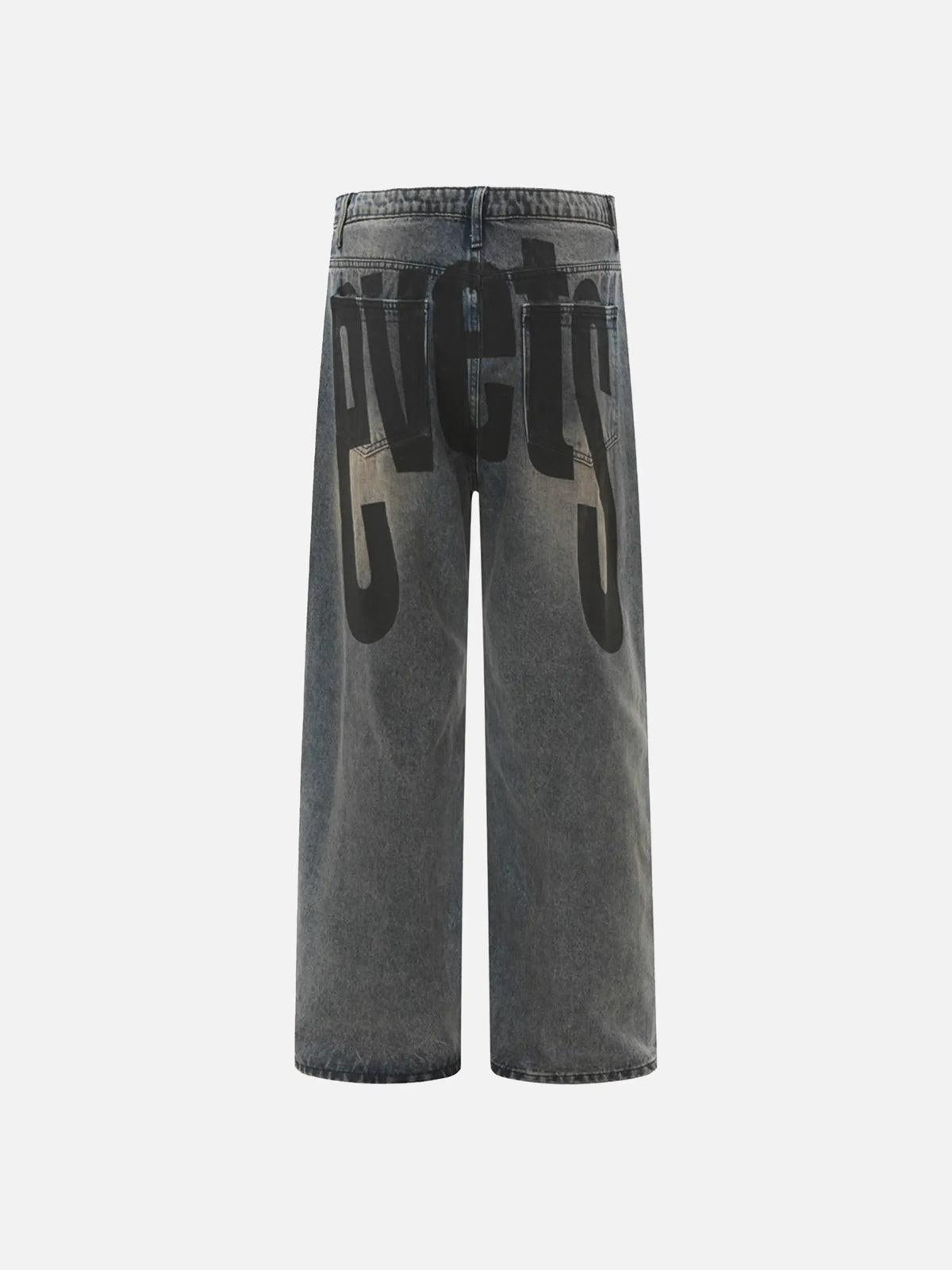 Concert Outfit Vintage Number Print Jeans