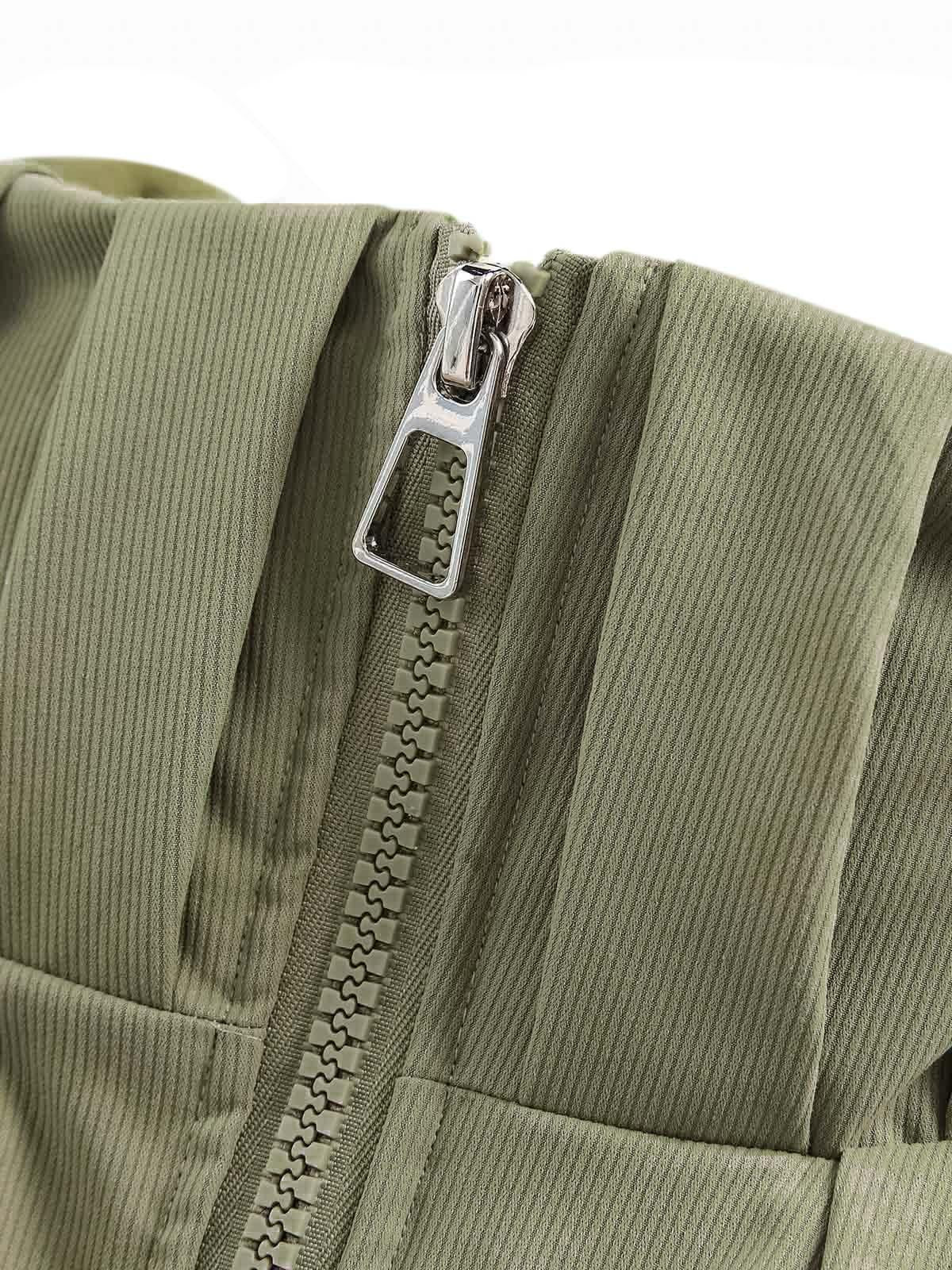 Concert Outfit Vintage Oversized Pleated Stand Collar Jacket Concert Outfit Vintage Oversized Pleated Stand Collar Jacket