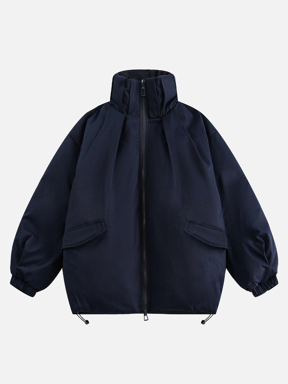 Concert Outfit Vintage Oversized Pleated Stand Collar Jacket