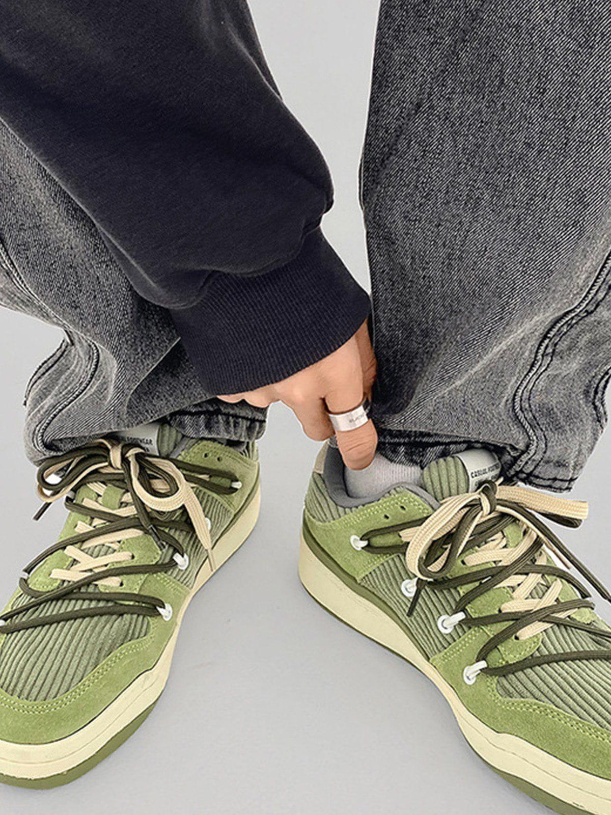 Concert Outfit Vintage Patchwork Board Shoes