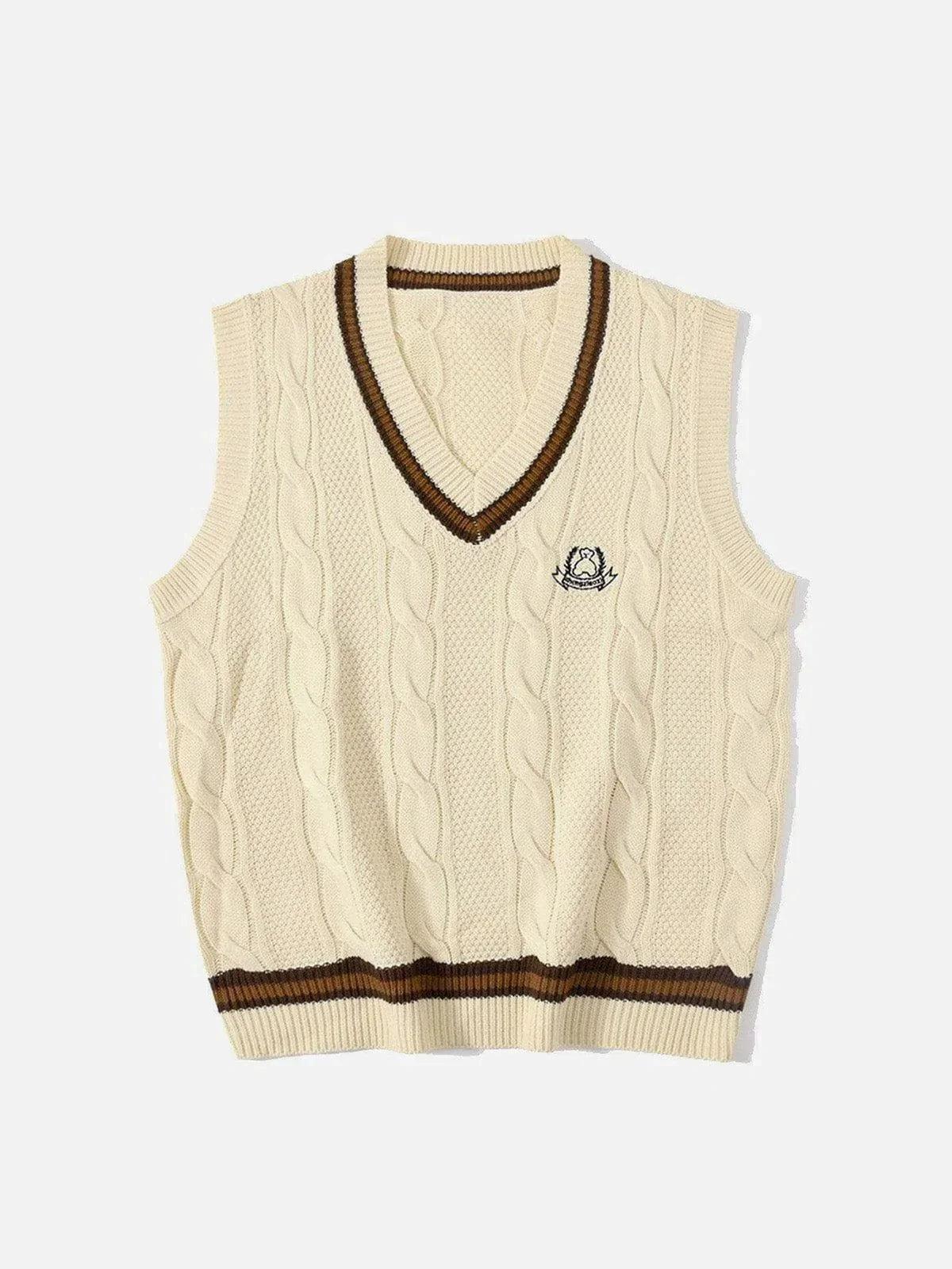 Concert Outfit Vintage Preppy Style Knit Sweater Vest