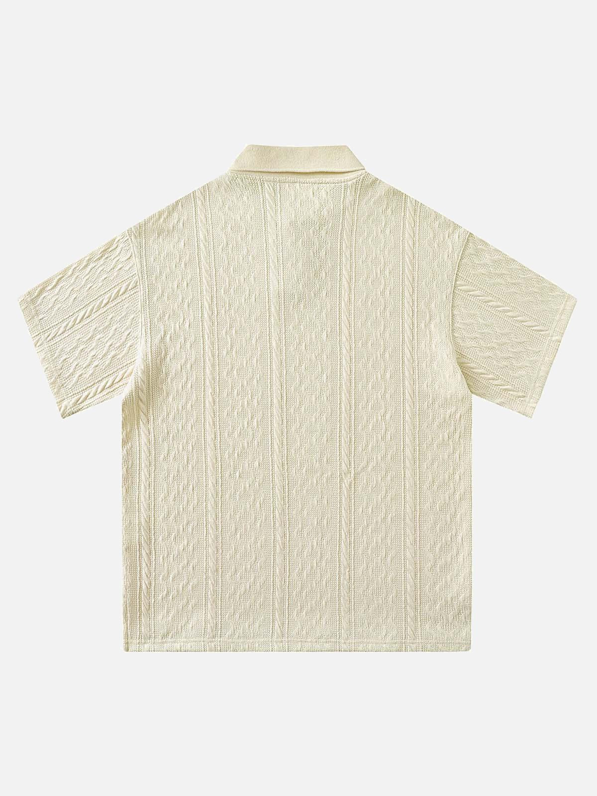 Concert Outfit Vintage Print Lapel Short Sleeve Polo Shirt