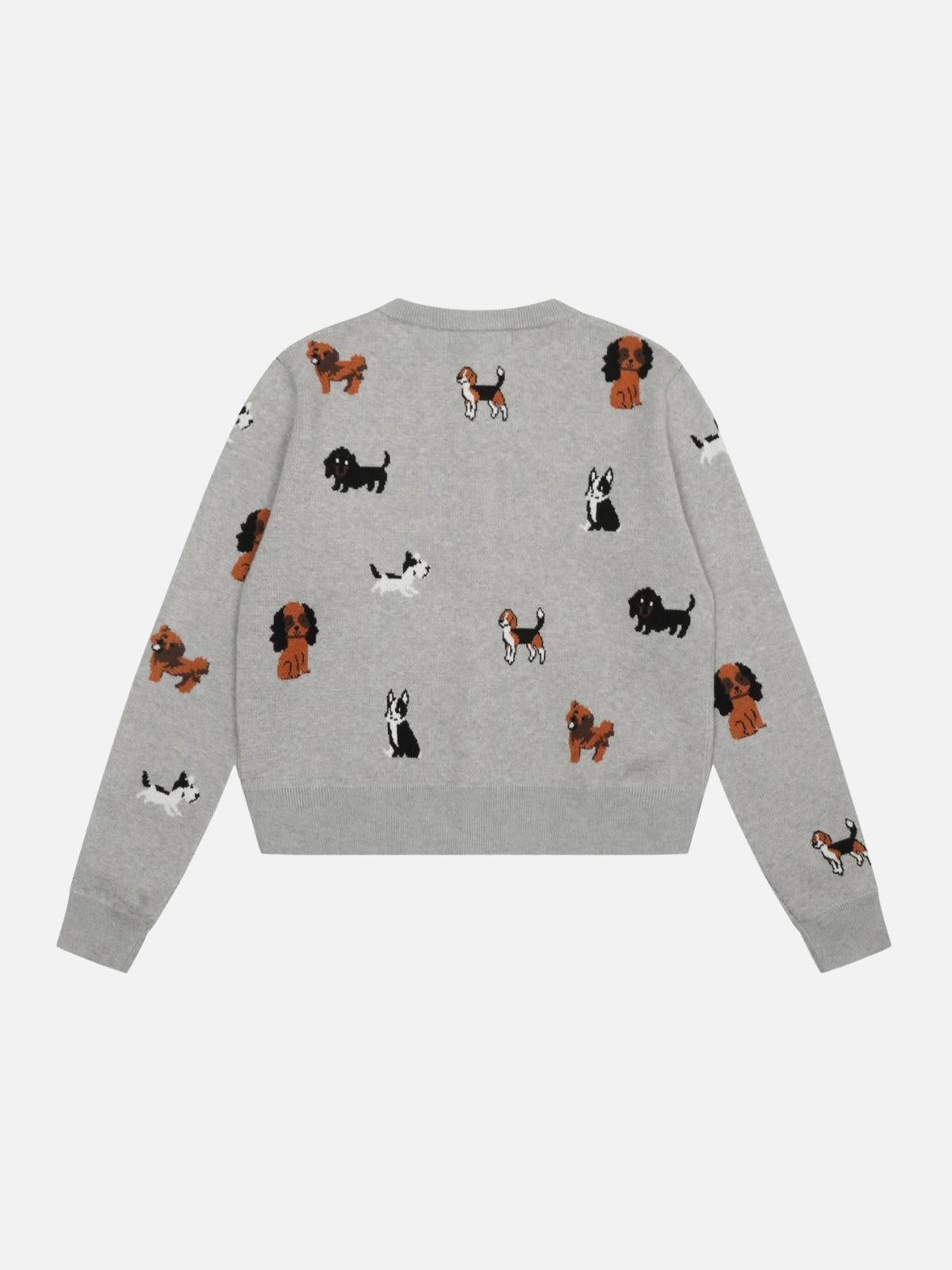 Concert Outfit Vintage Puppy Embroidery Knit Cardigan