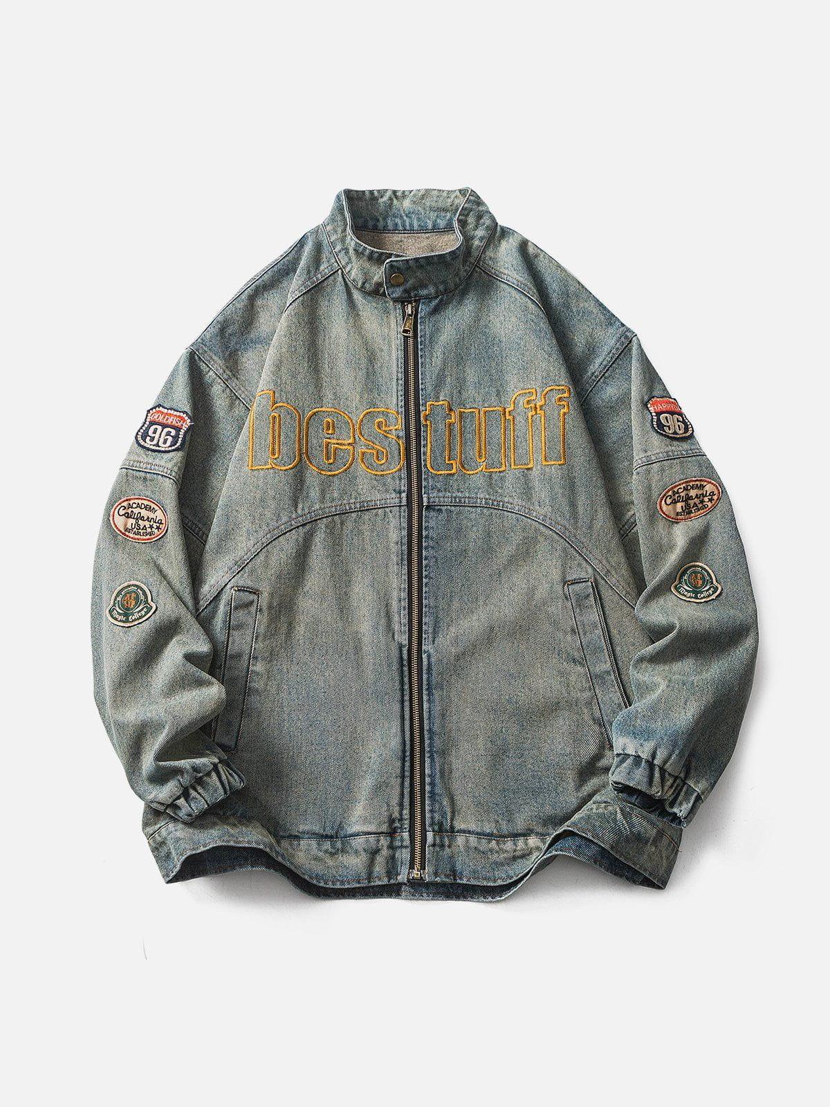 Concert Outfit Vintage Racing Denim Jacket