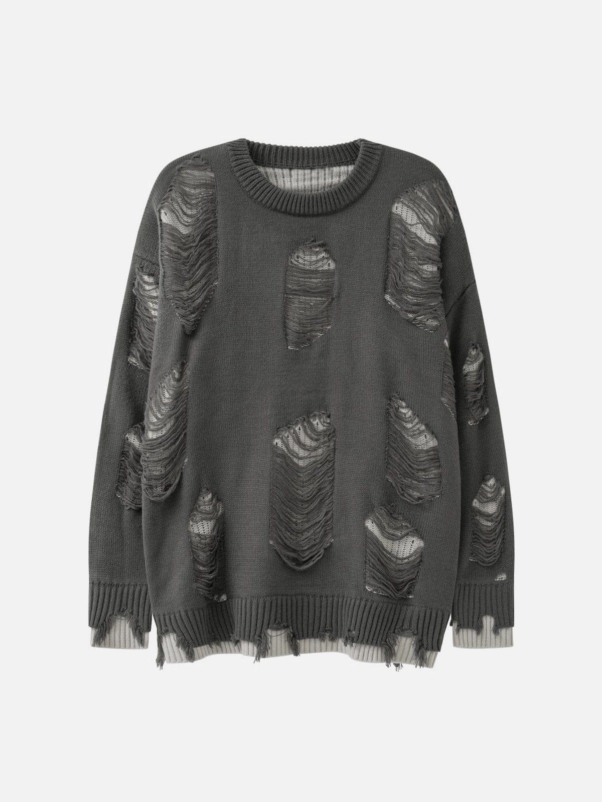 Concert Outfit Vintage Ripped Hole Oversized Sweater