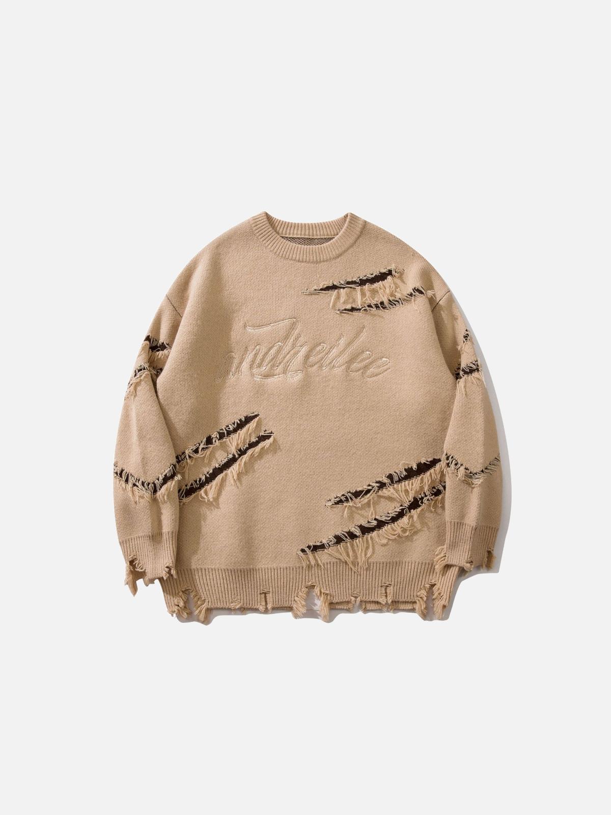 Concert Outfit Vintage Ripped Lazy Style Sweater