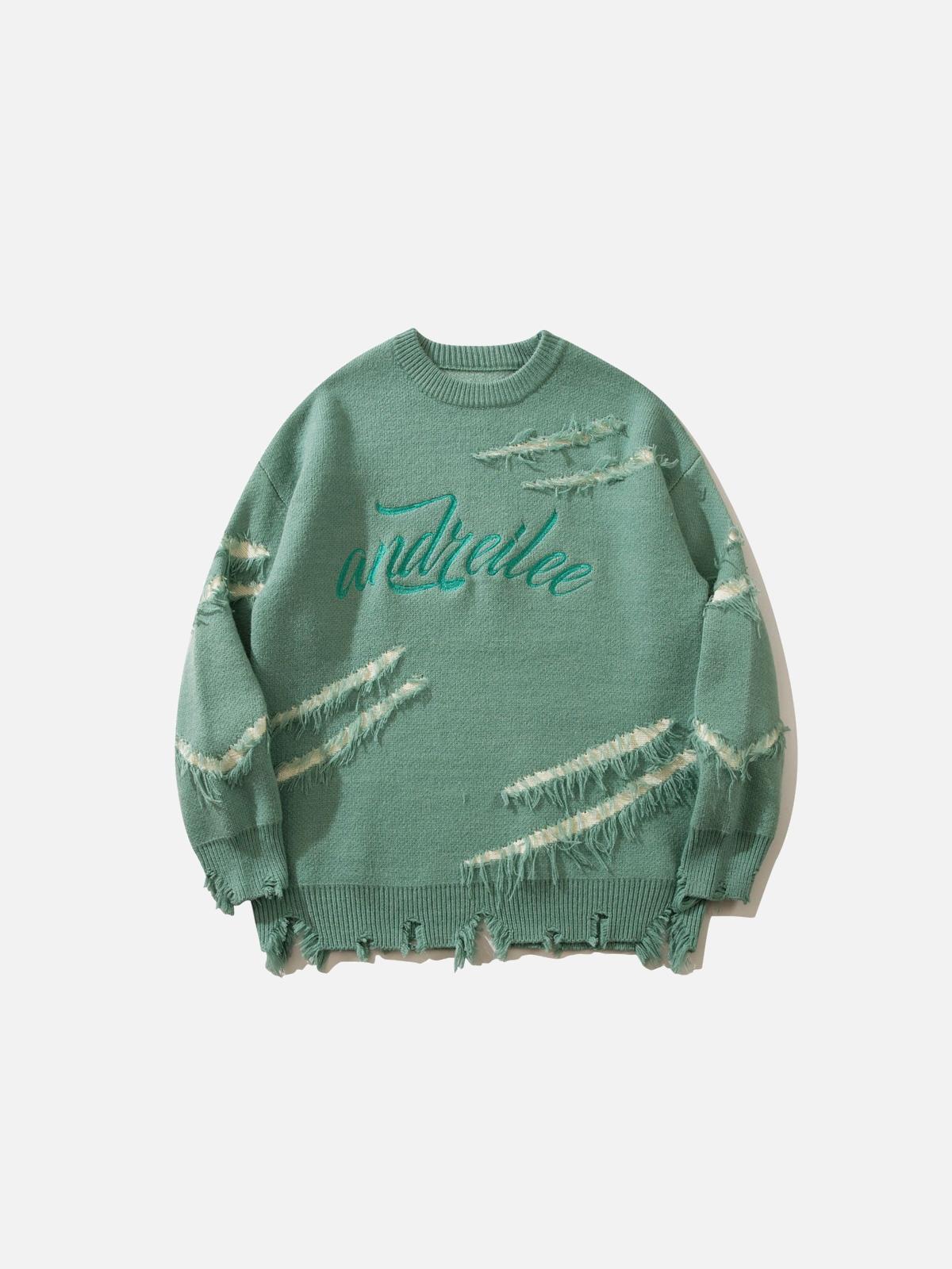 Concert Outfit Vintage Ripped Lazy Style Sweater Concert Outfit Vintage Ripped Lazy Style Sweater