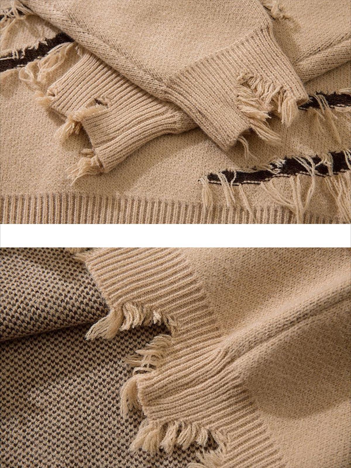 Concert Outfit Vintage Ripped Lazy Style Sweater Concert Outfit Vintage Ripped Lazy Style Sweater