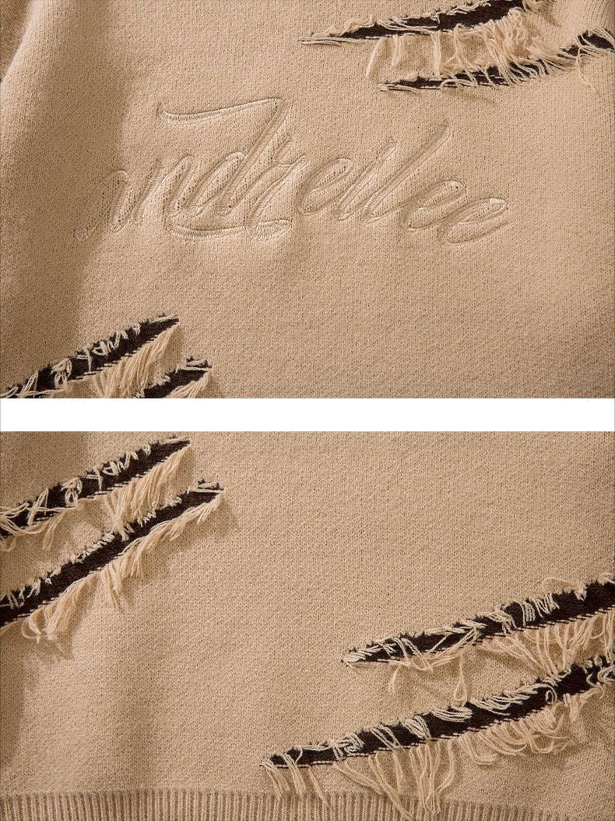 Concert Outfit Vintage Ripped Lazy Style Sweater Concert Outfit Vintage Ripped Lazy Style Sweater