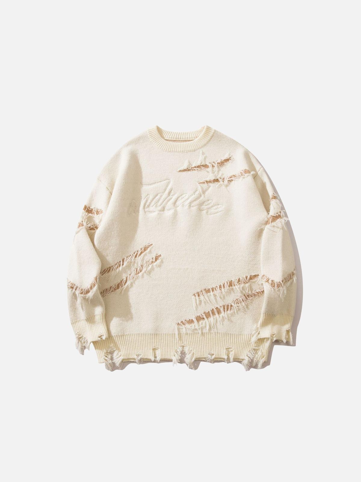 Concert Outfit Vintage Ripped Lazy Style Sweater