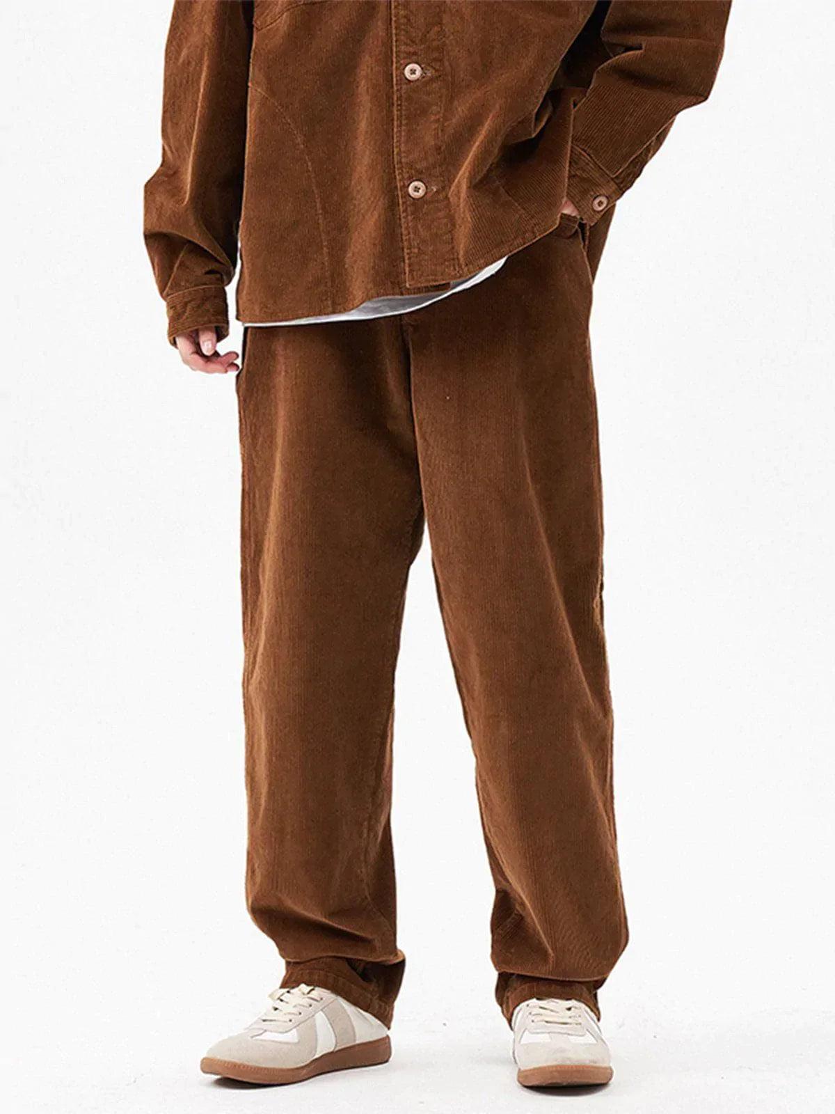 Concert Outfit Vintage Solid Corduroy Pants