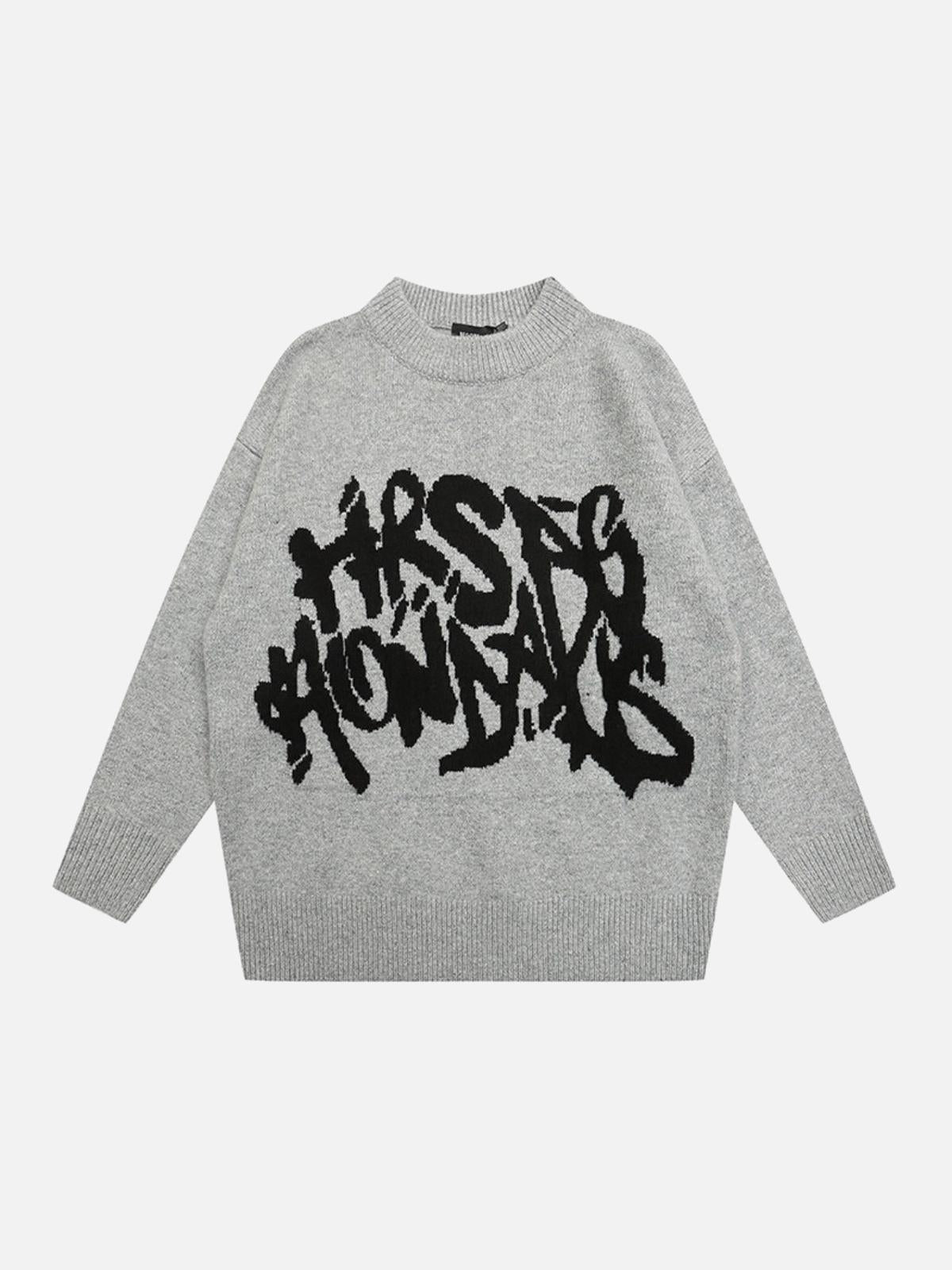 Concert Outfit Vintage street Letter Embroidery Sweater