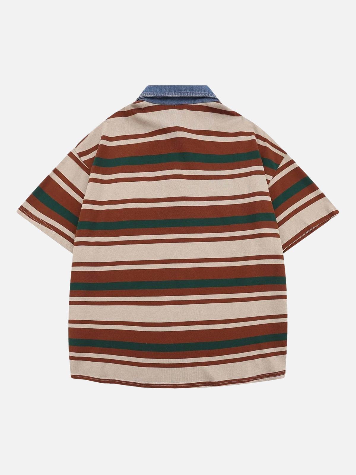 Concert Outfit Vintage Striped Polo Shirt