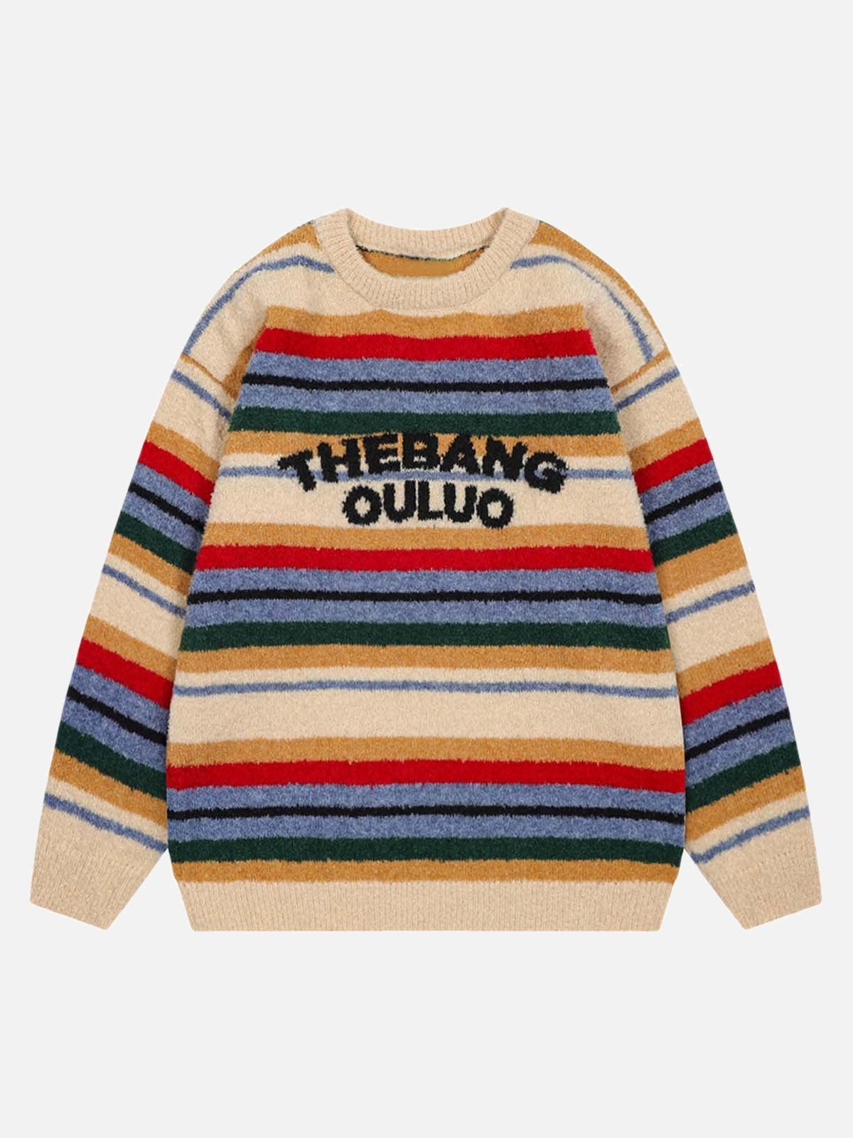 Concert Outfit Vintage Striped Sweater