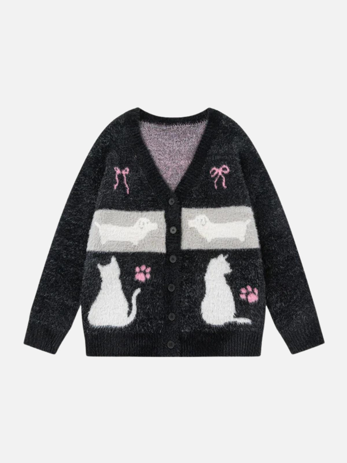 Concert Outfit Vintage Stripes Collision Color Thickened Cardigan