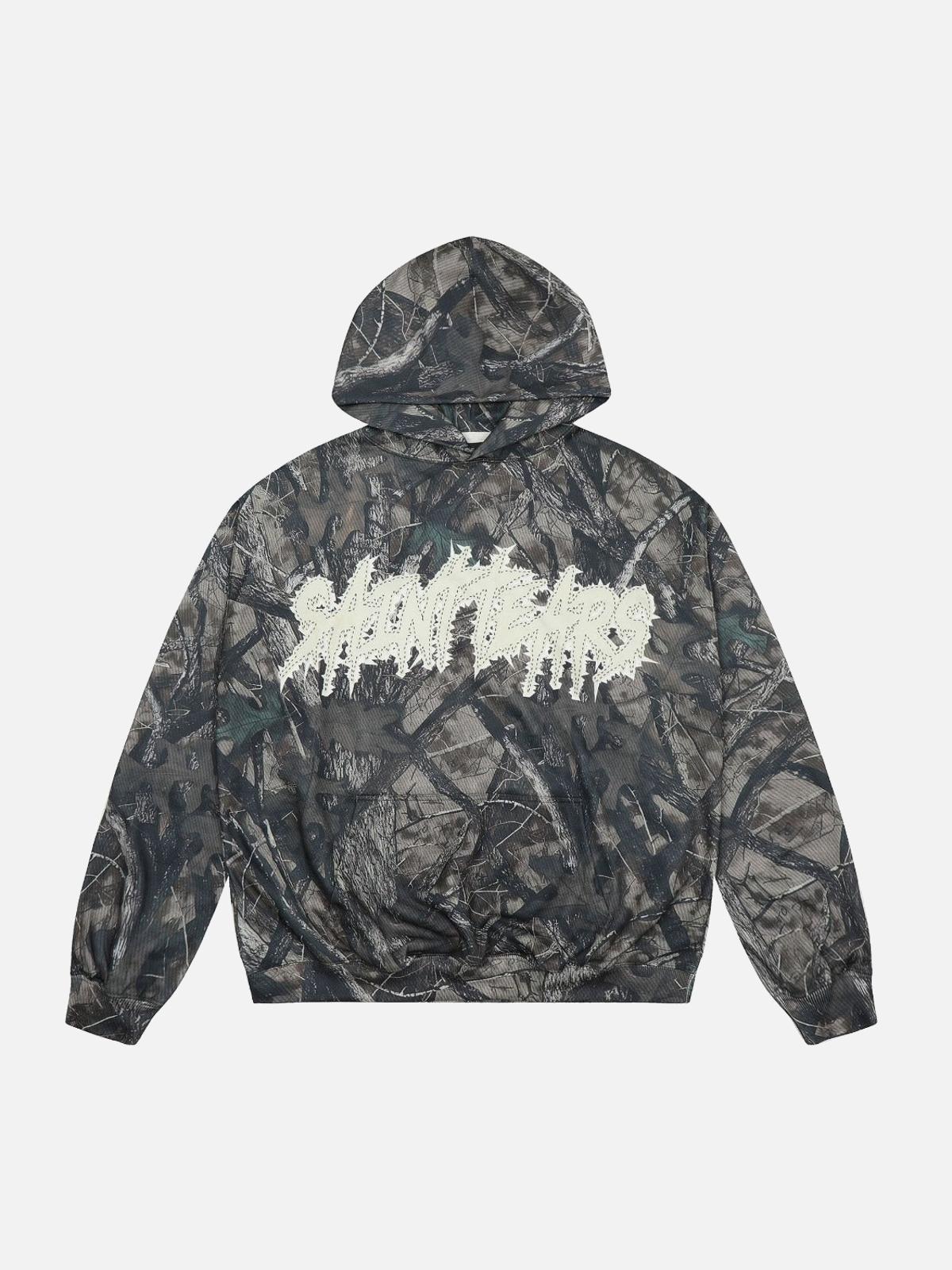 Concert Outfit Vintage Tree Camouflage Full Print Hoodie