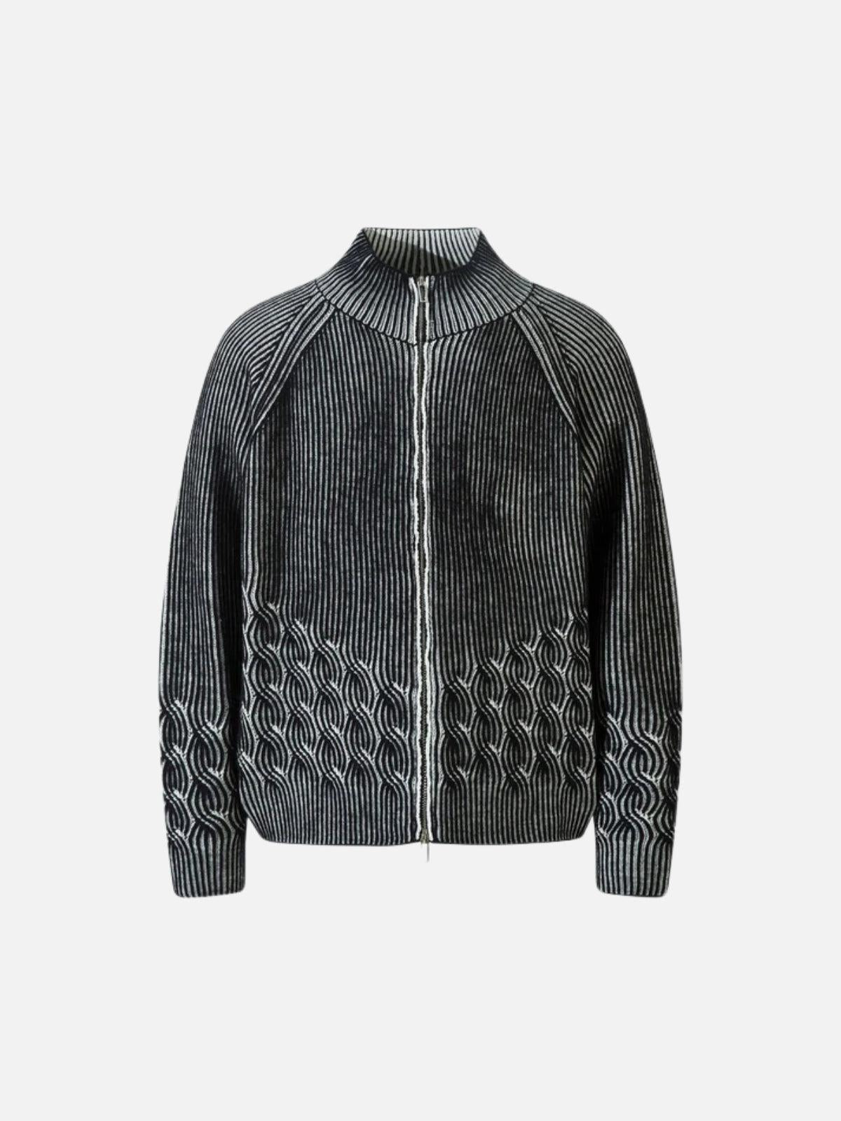 Concert Outfit Vintage Turtleneck Zipper Cardigan