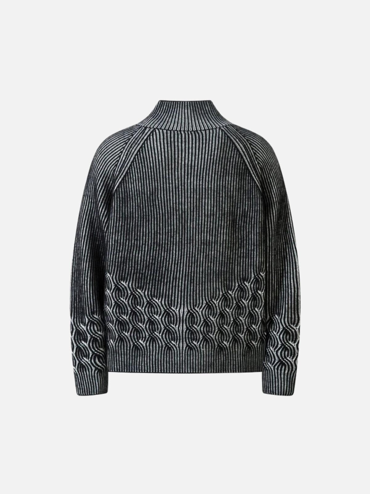 Concert Outfit Vintage Turtleneck Zipper Cardigan