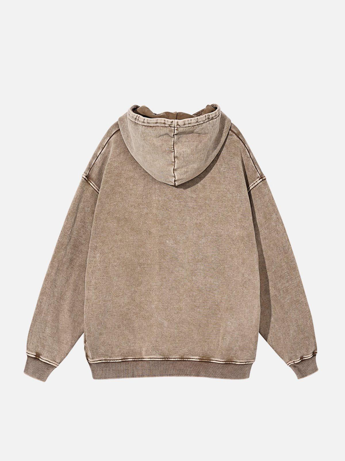 Concert Outfit Vintage Wash Distressed Solid Hoodie