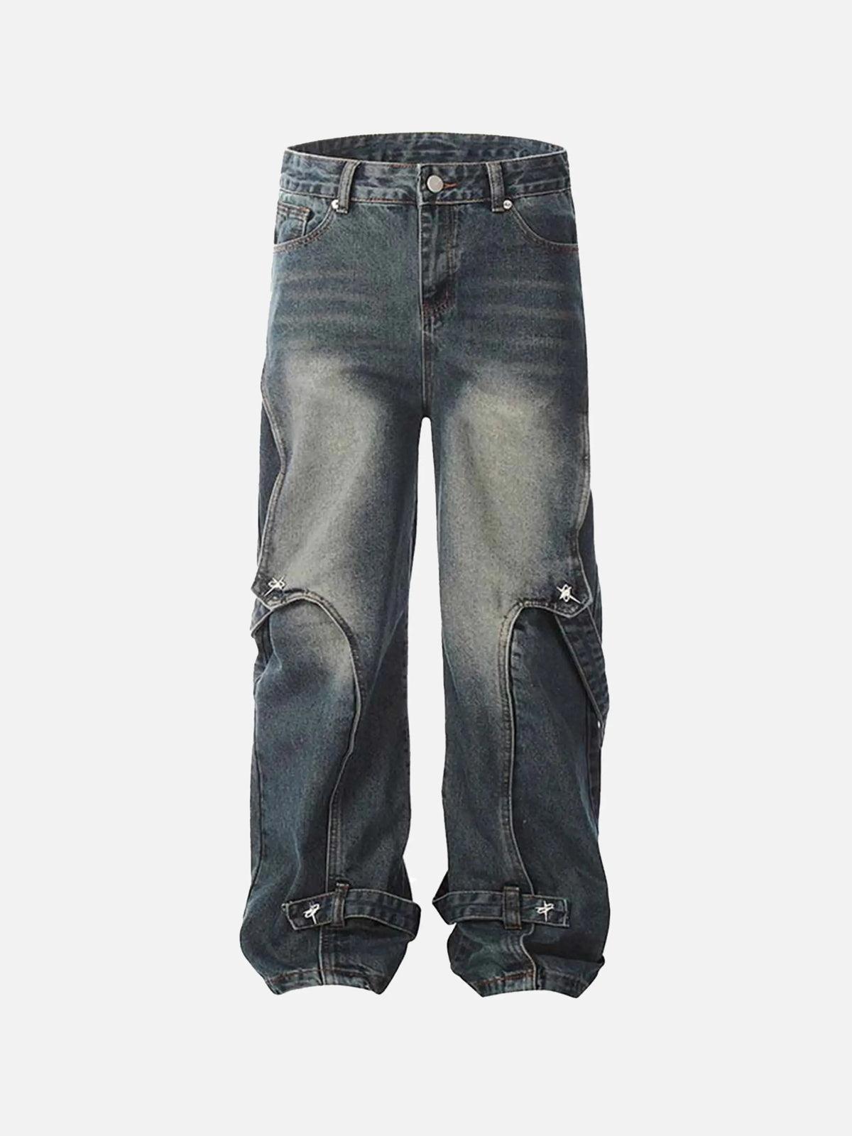 Concert Outfit Vintage Washed Deconstructed Jeans