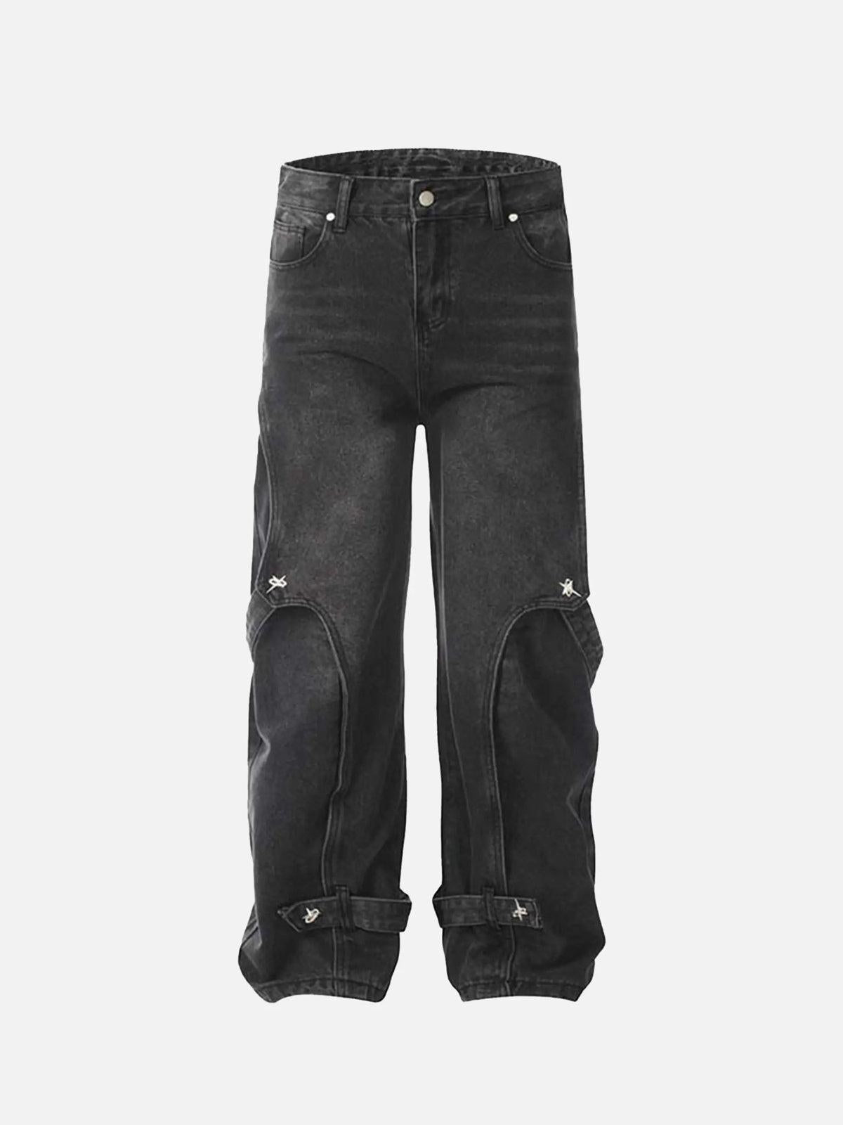 Concert Outfit Vintage Washed Deconstructed Jeans