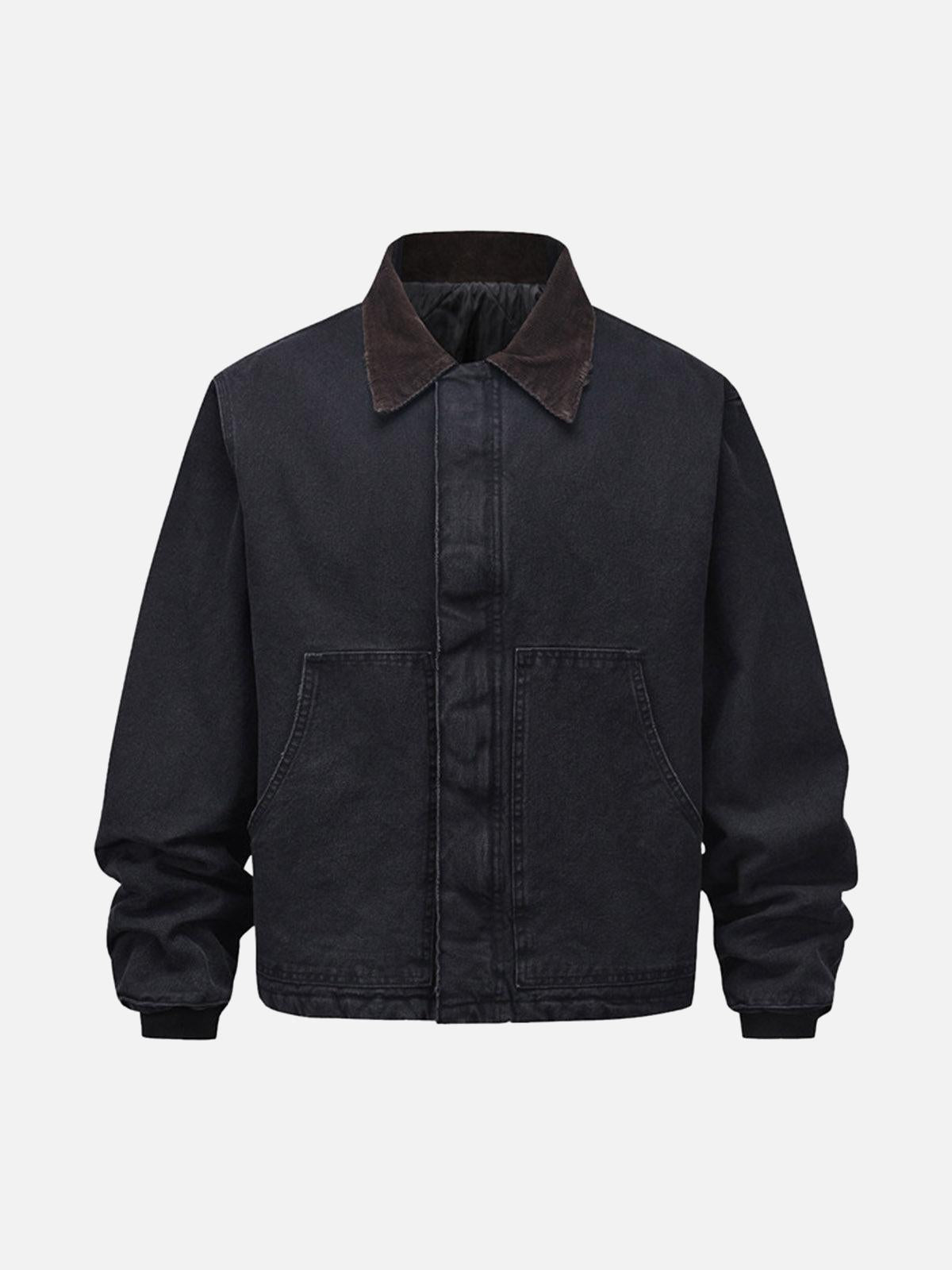 Concert Outfit Vintage Washed Distressed Quilted Work Jacket