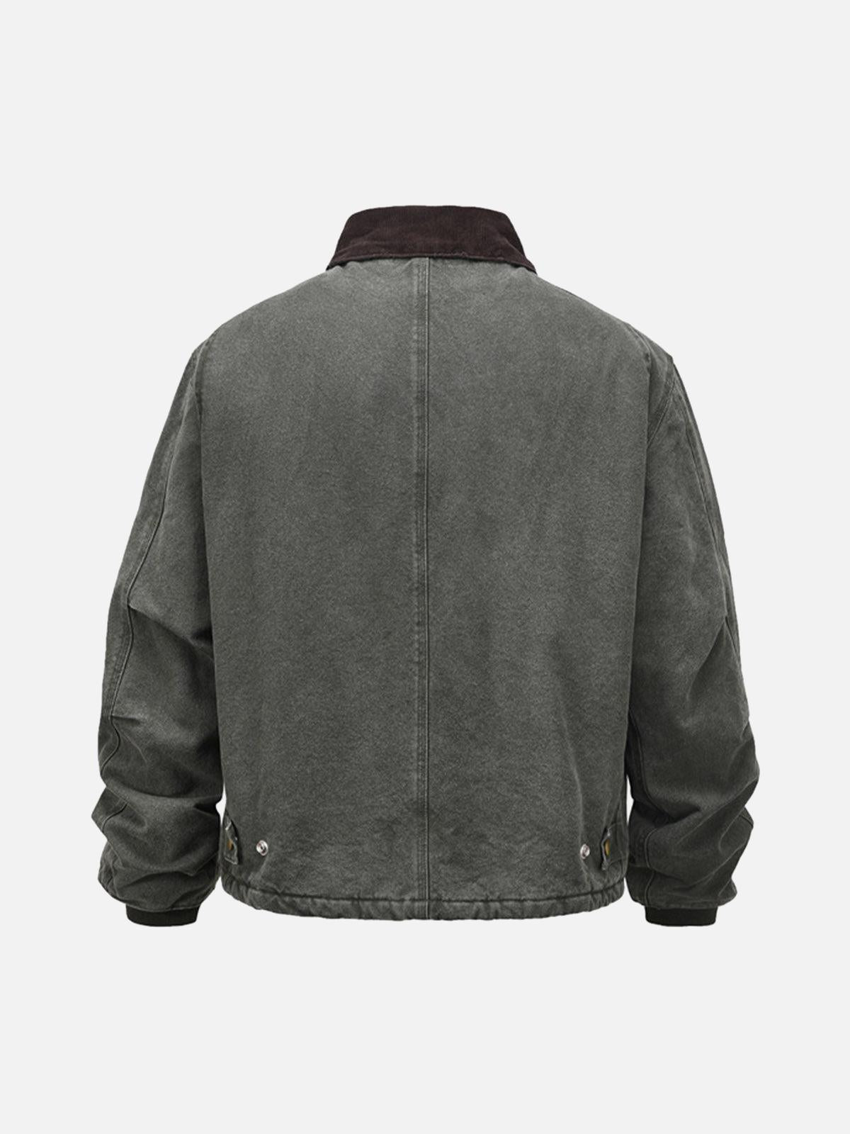 Concert Outfit Vintage Washed Distressed Quilted Work Jacket Concert Outfit Vintage Washed Distressed Quilted Work Jacket