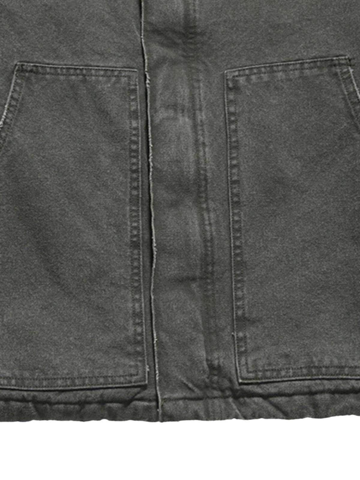 Concert Outfit Vintage Washed Distressed Quilted Work Jacket Concert Outfit Vintage Washed Distressed Quilted Work Jacket