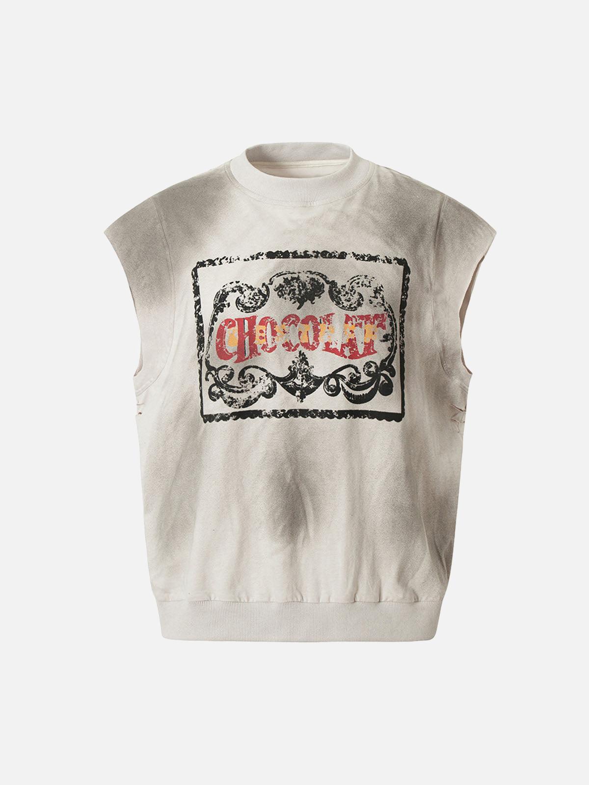 Concert Outfit Vintage Washed Graphic Distressed Vest