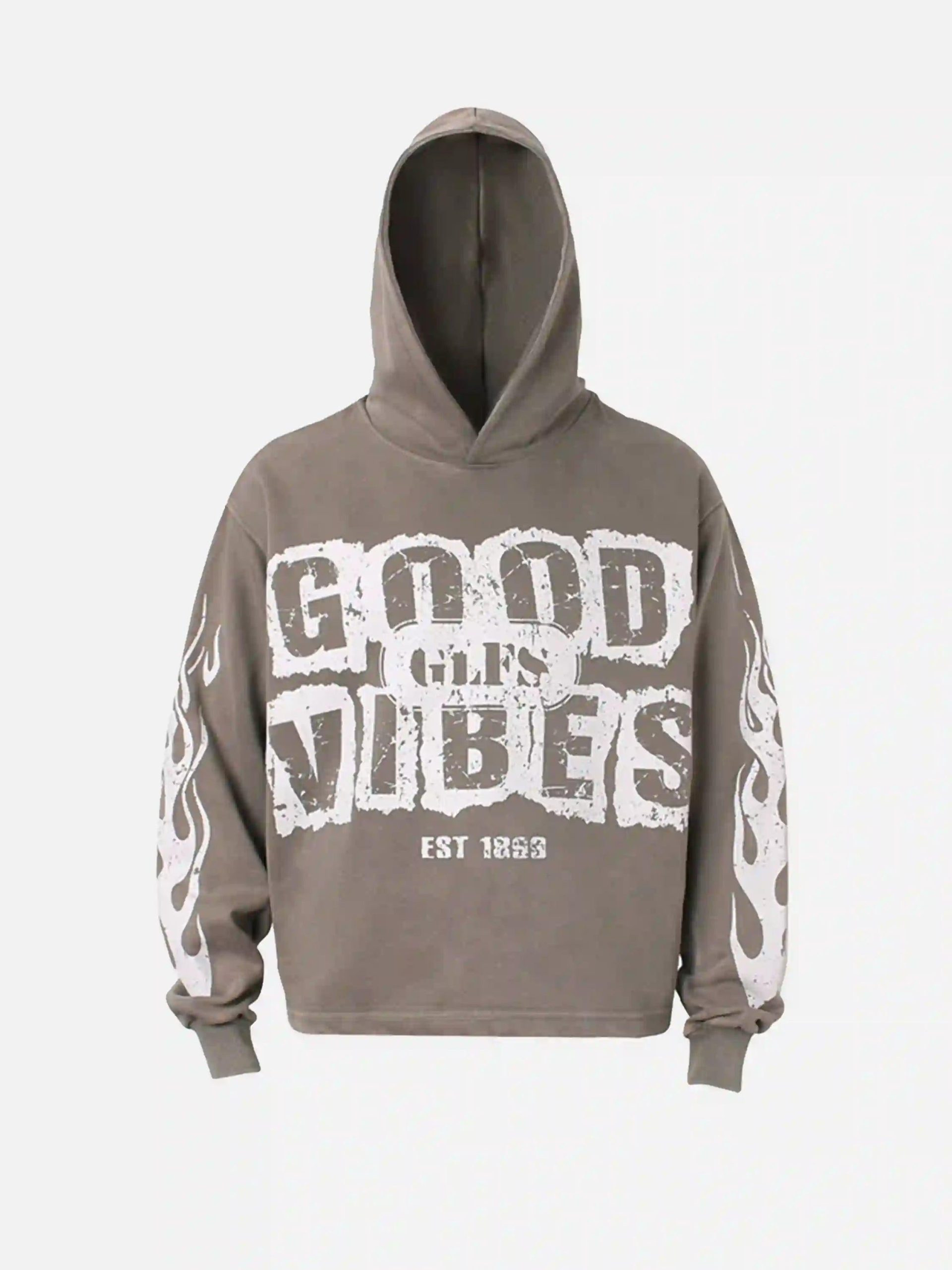 Concert Outfit Vintage Washed Letter Print Hoodie