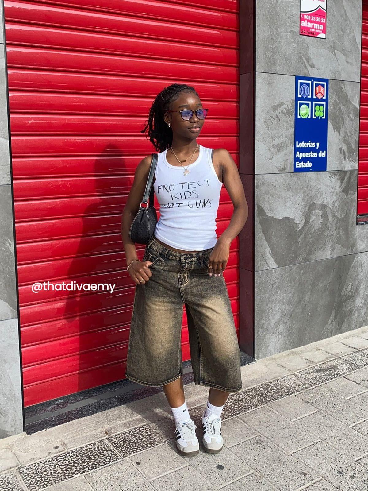 Concert Outfit Vintage Washed Longline Jorts