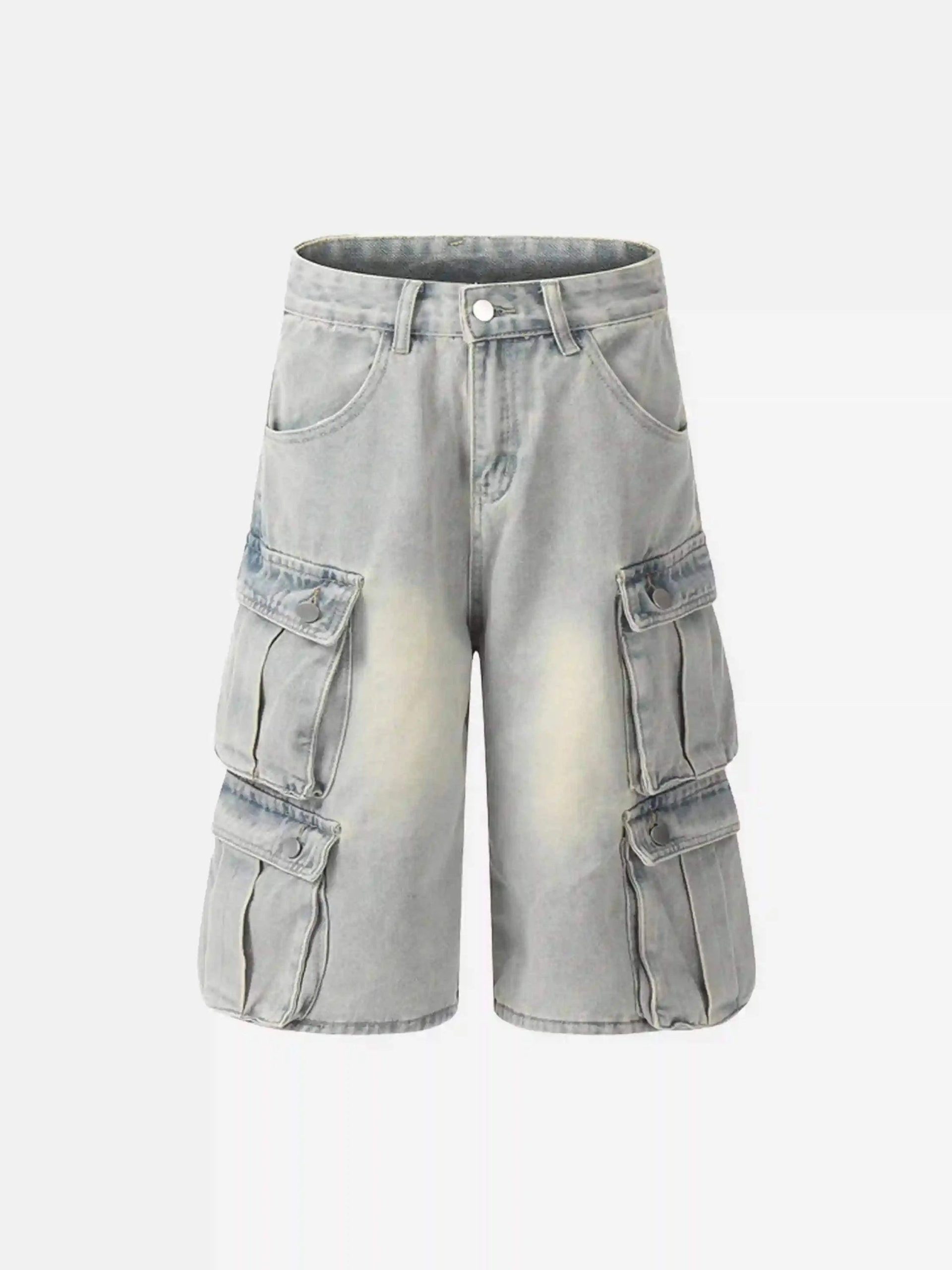 Concert Outfit Vintage Washed Loose Wide-Leg Denim Jorts