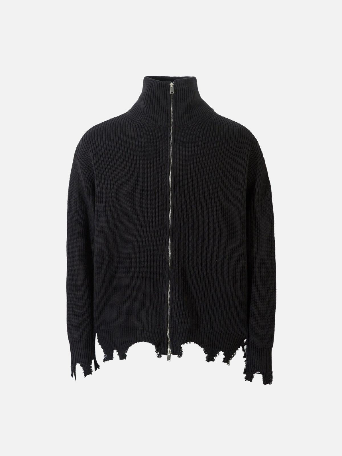 Concert Outfit Vintage Worn Loose zipper Sweater