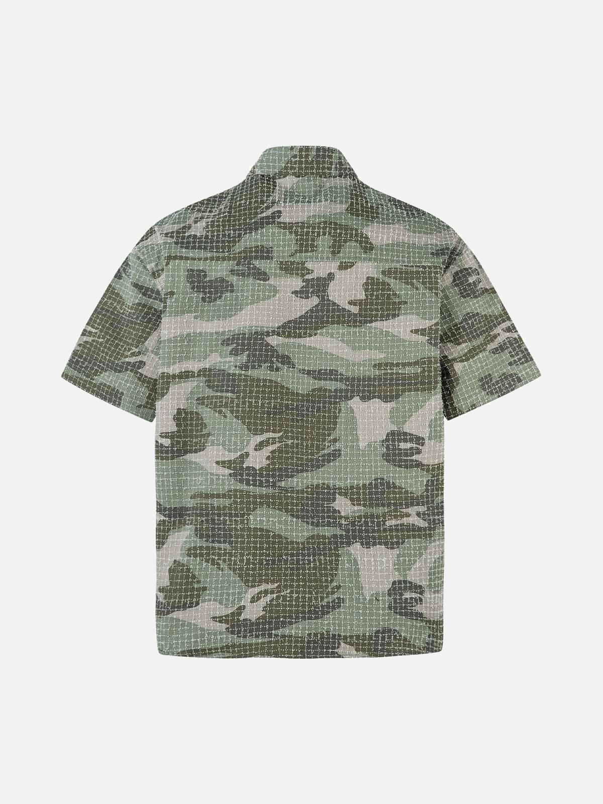 Concert Outfit Washed Brushed Camouflage Short Sleeve Shirt