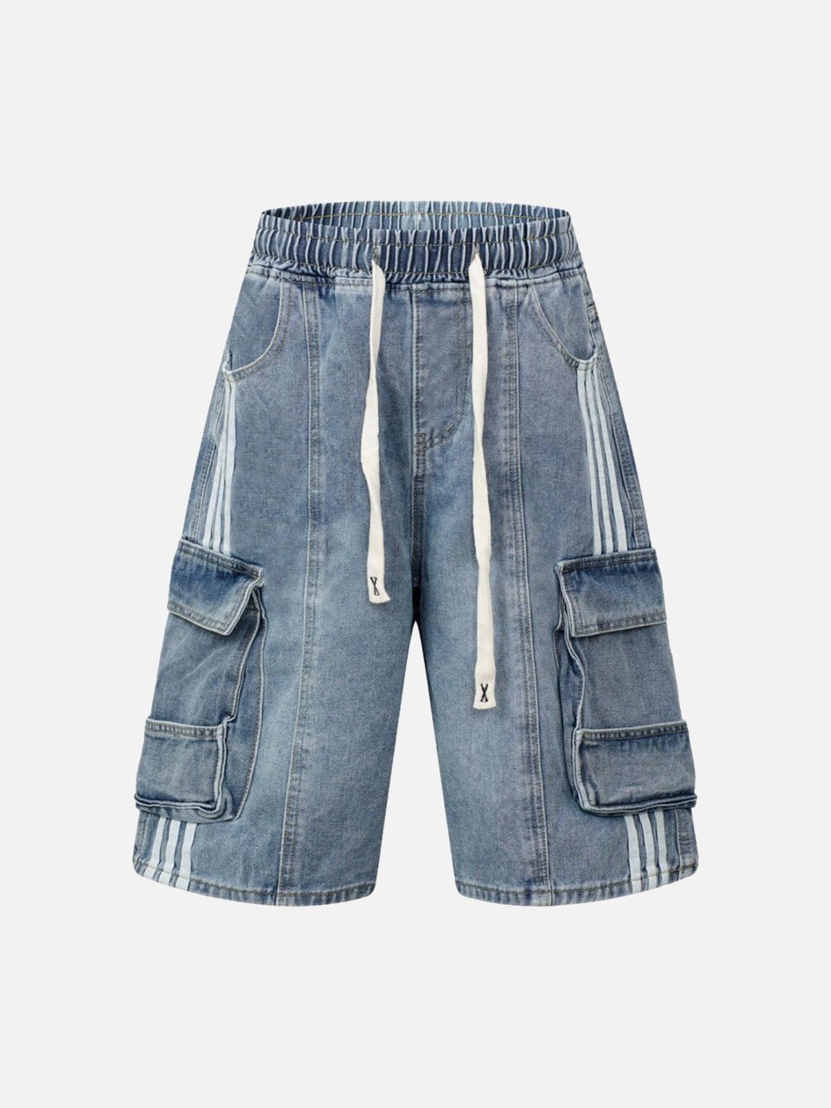 Concert Outfit Washed Cargo Denim Shorts