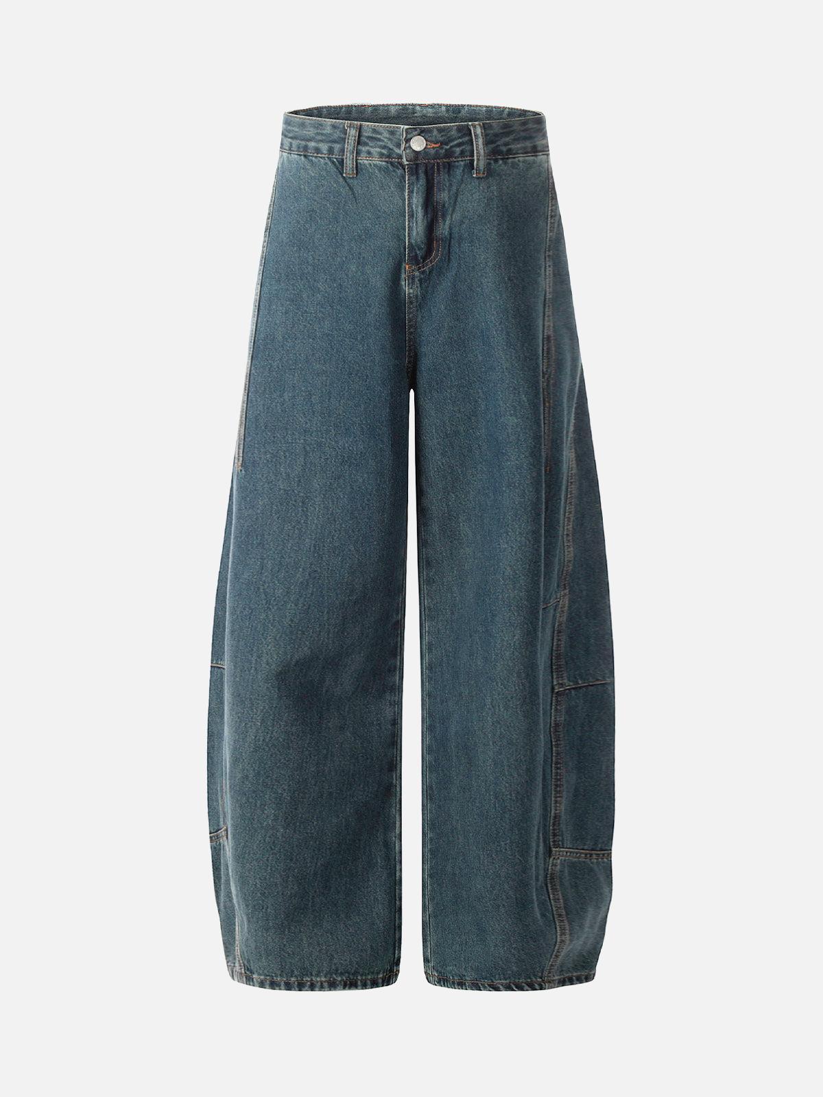 Concert Outfit Washed Deconstructed Split Scimitar Baggy Barrel Jeans