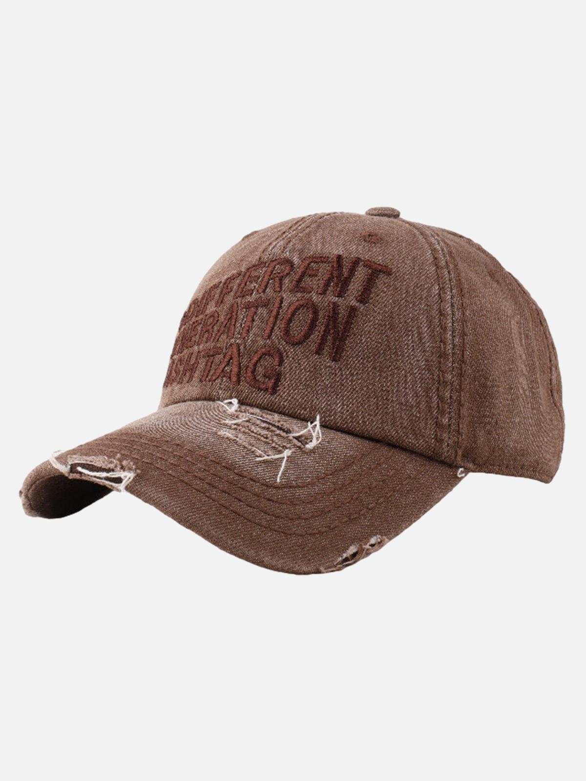 Concert Outfit Washed 'DIFFERENT GENERATION' Denim Baseball Cap