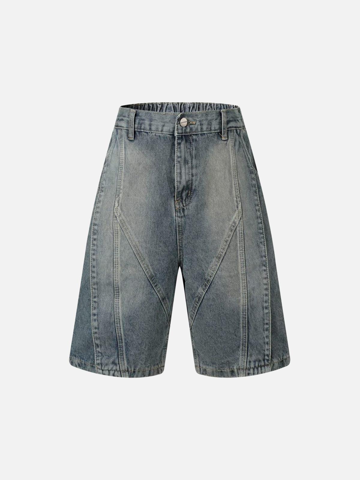 Concert Outfit Washed Distressed Deconstructed Split Denim Shorts