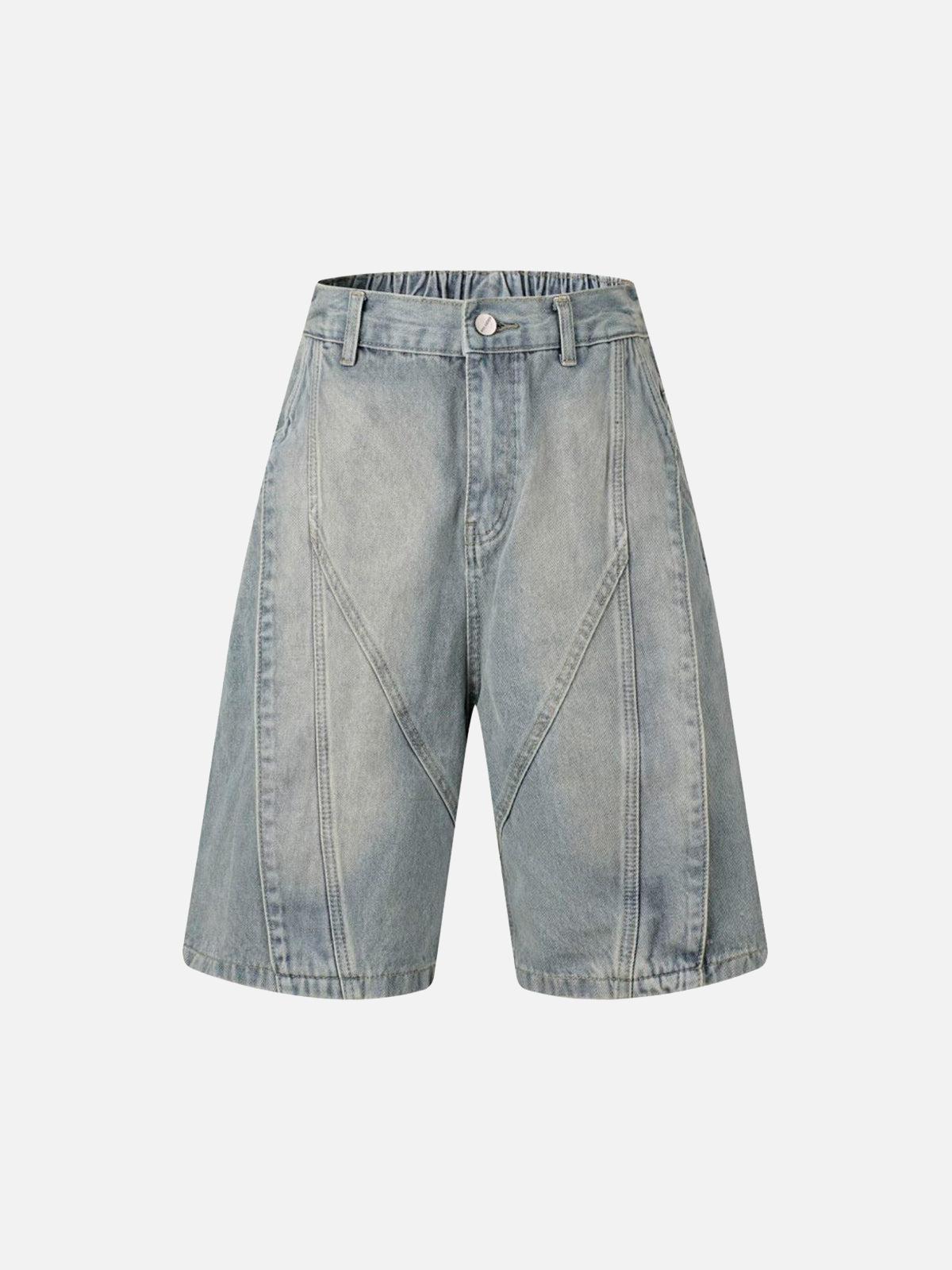 Concert Outfit Washed Distressed Deconstructed Split Denim Shorts