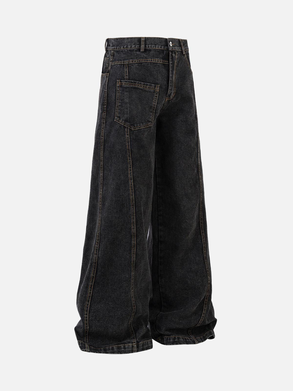Concert Outfit Washed Distressed Deconstructed Split Jeans