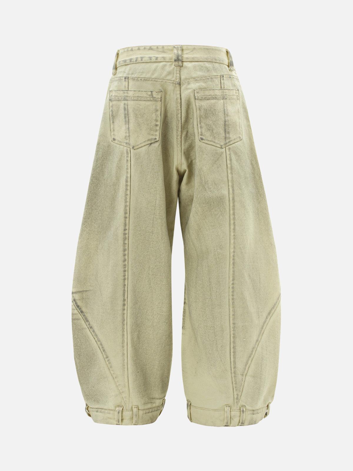 Concert Outfit Washed Distressed Detachable Scarf Barrel Jeans