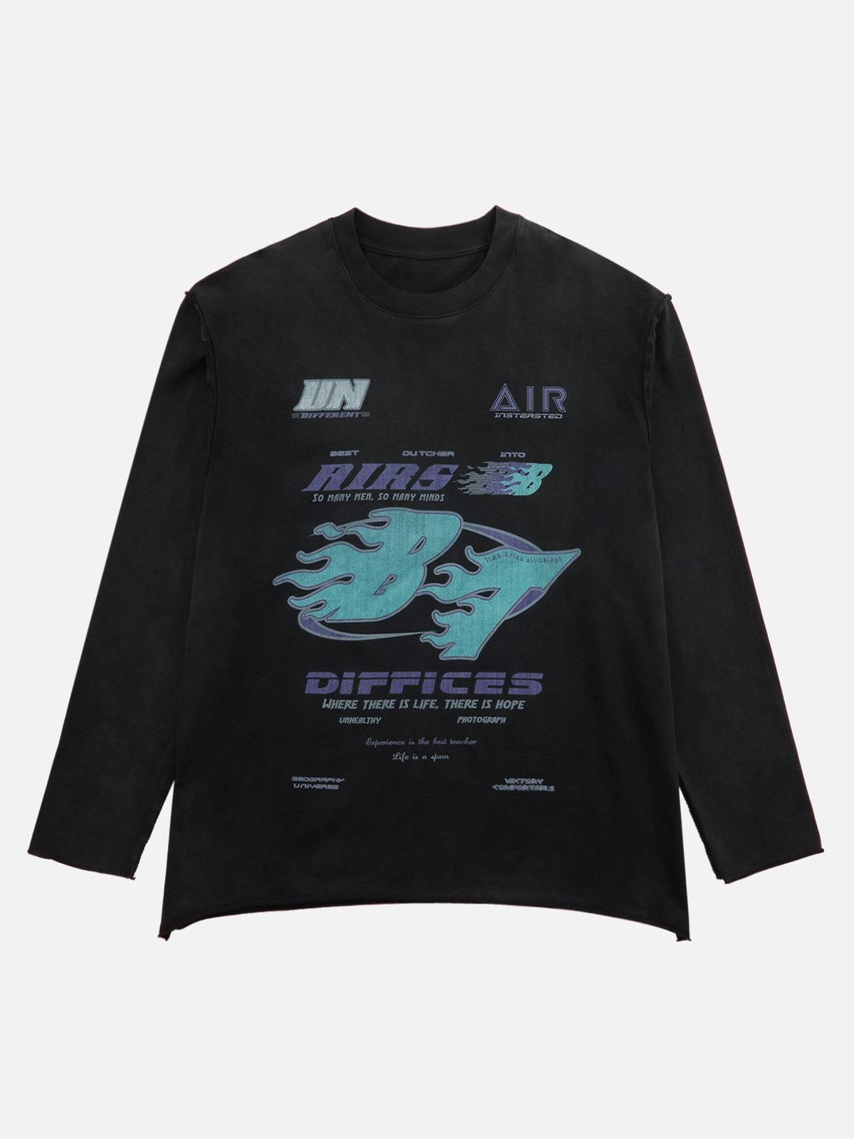 Concert Outfit Washed Edge Long Sleeve T-Shirt