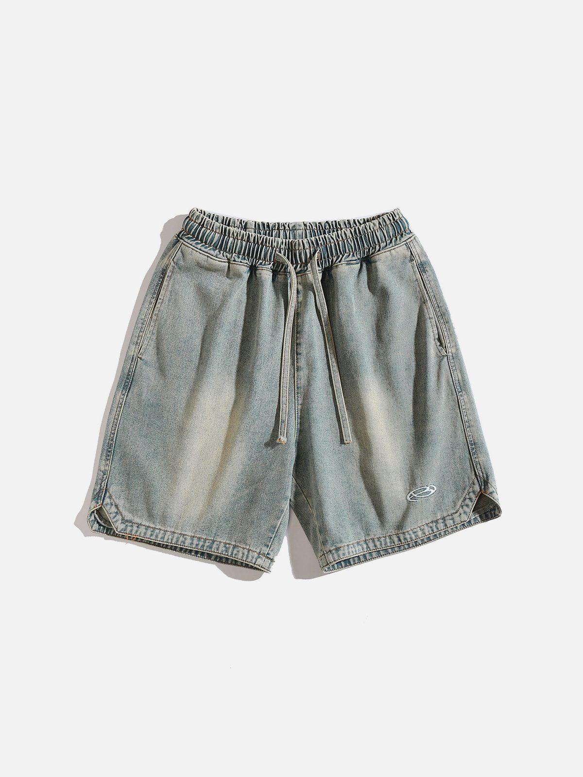 Concert Outfit Washed Embroidery Jorts