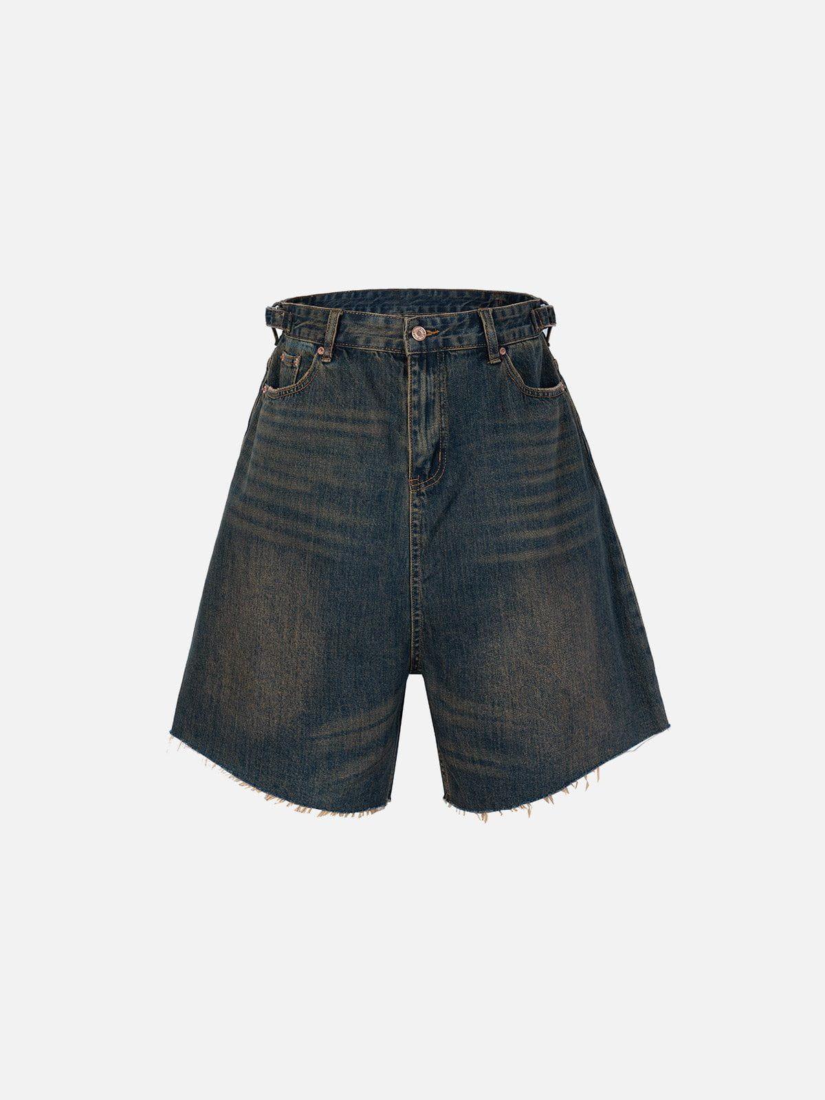 Concert Outfit Washed Fringe Denim Jorts