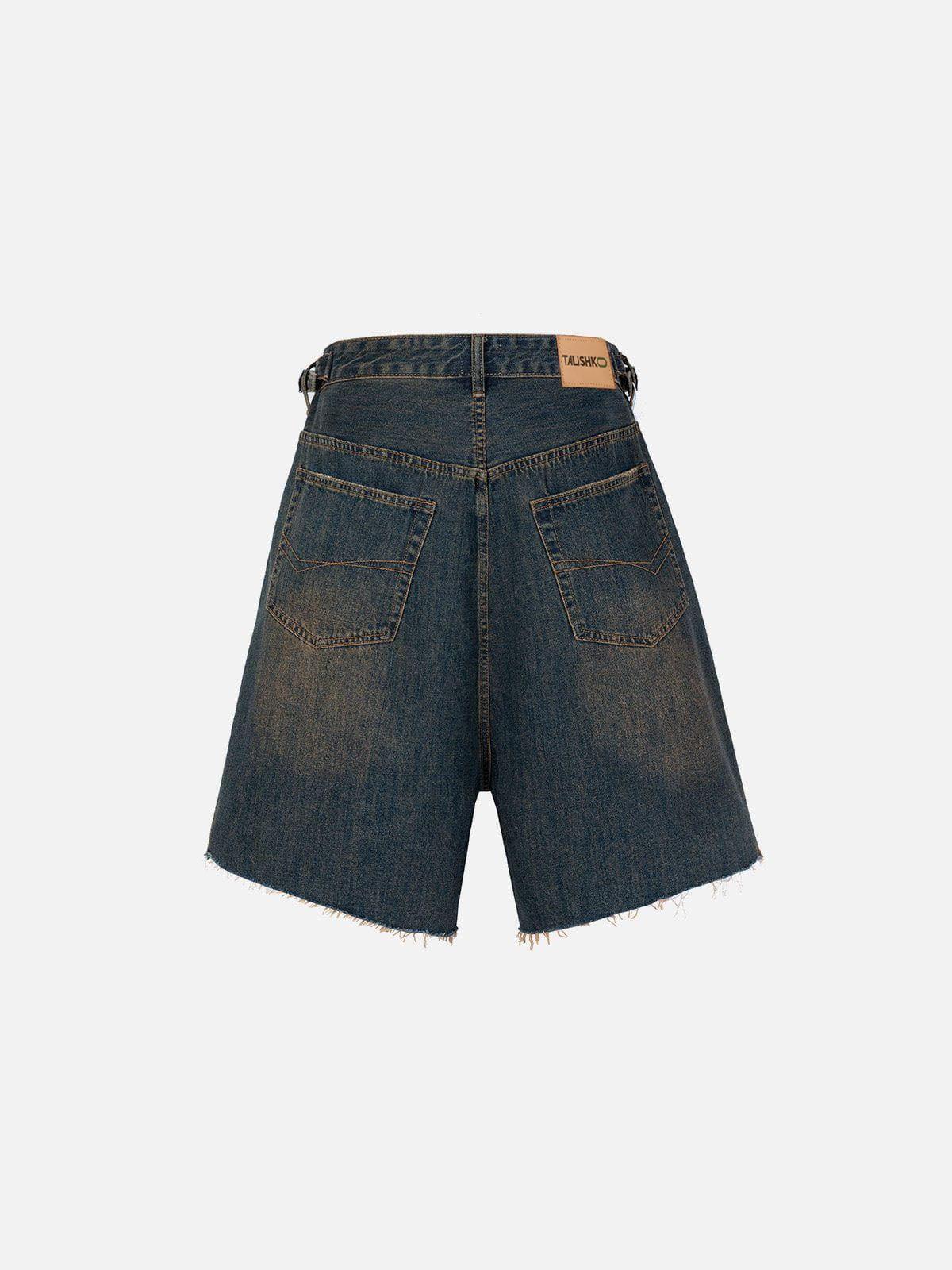 Concert Outfit Washed Fringe Denim Jorts