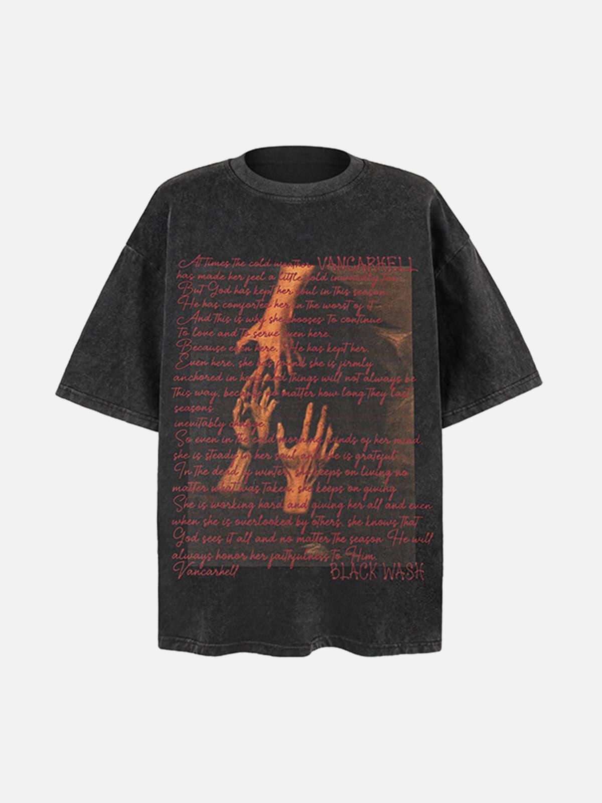 Concert Outfit Washed Graphic Crew Neck T-Shirt