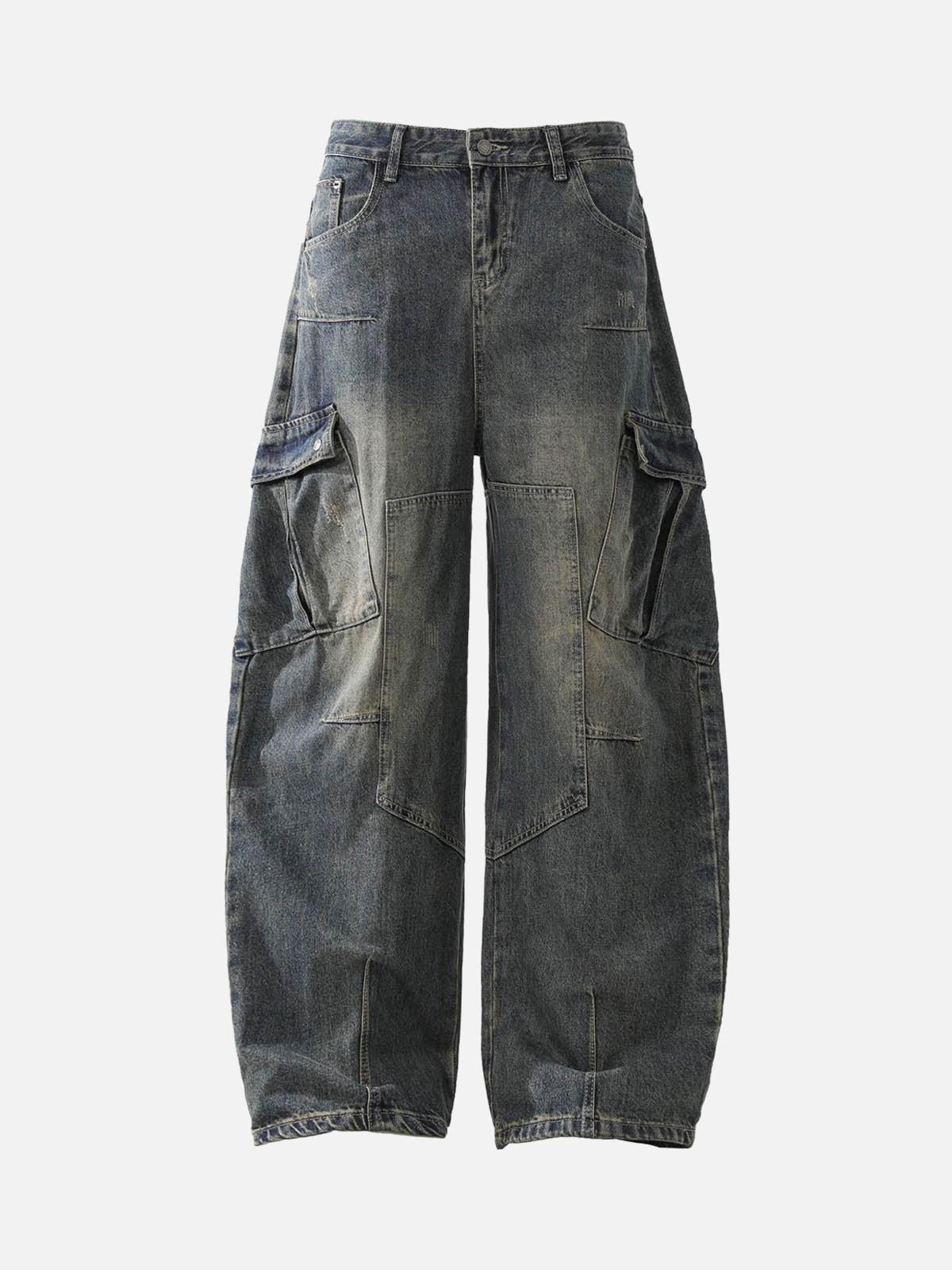 Concert Outfit Washed Multi-Pocket Baggy Barrel Cargo Jeans