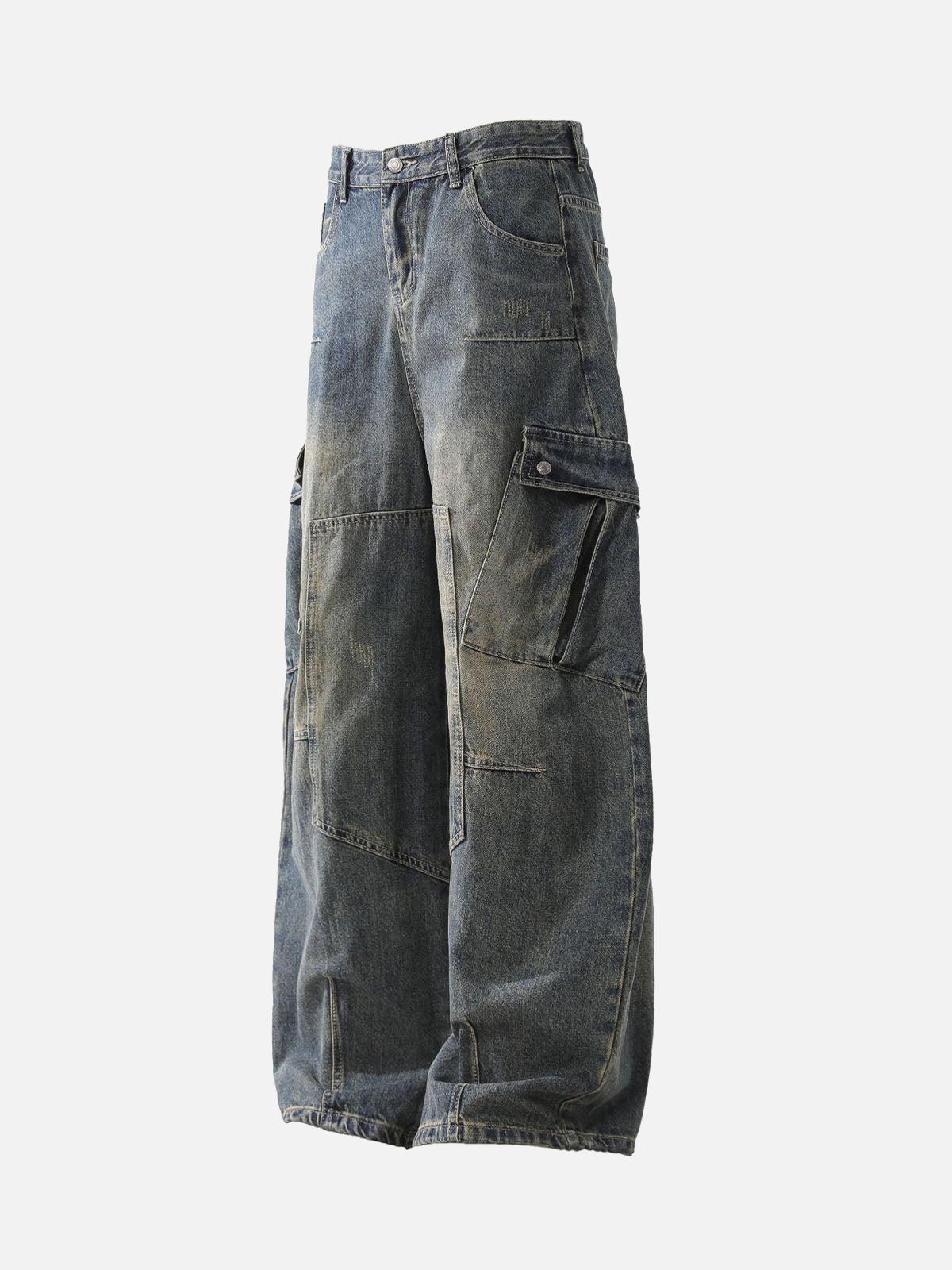 Concert Outfit Washed Multi-Pocket Baggy Barrel Cargo Jeans