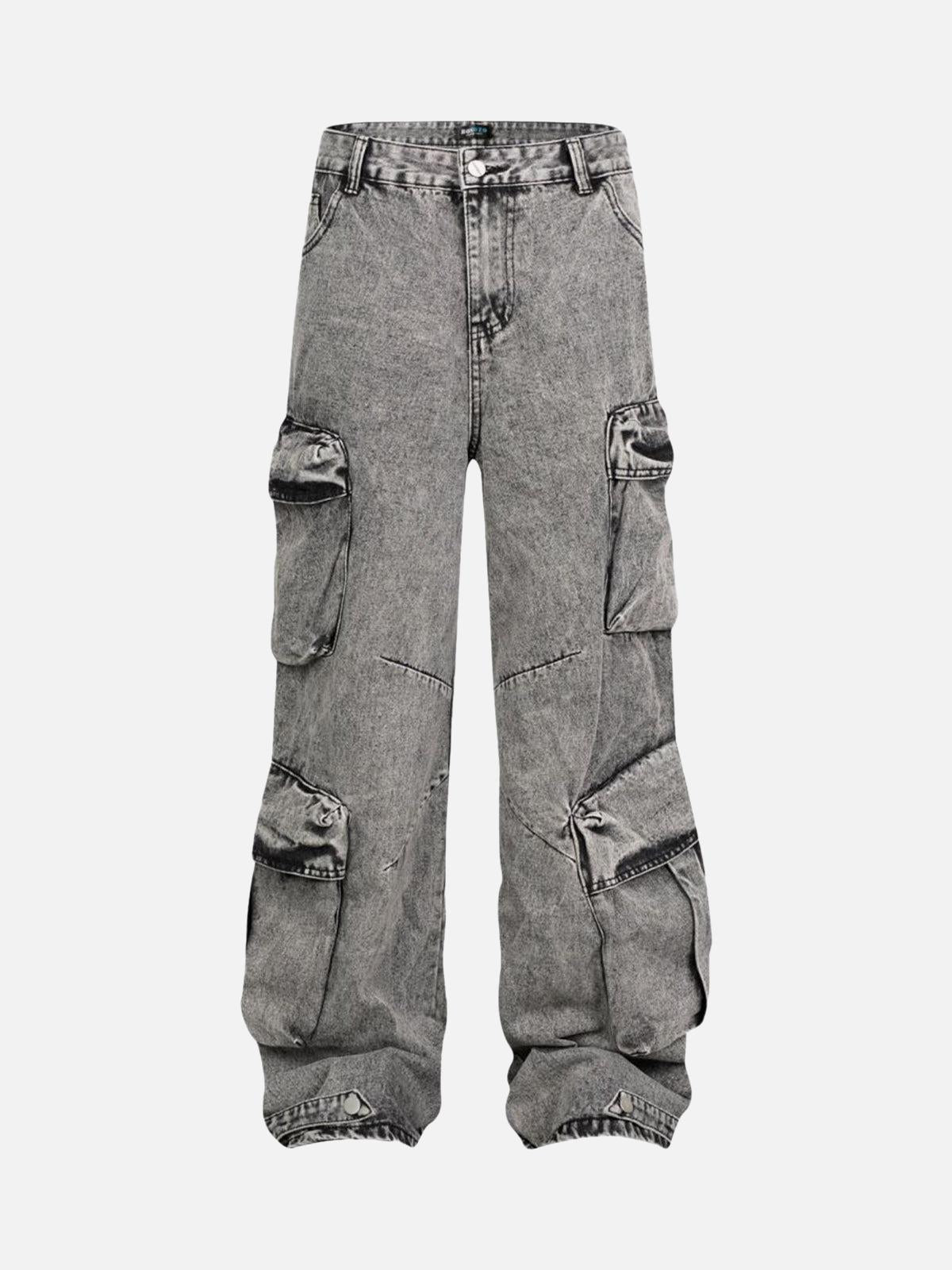 Concert Outfit Washed Multi-Pocket Cargo Jeans